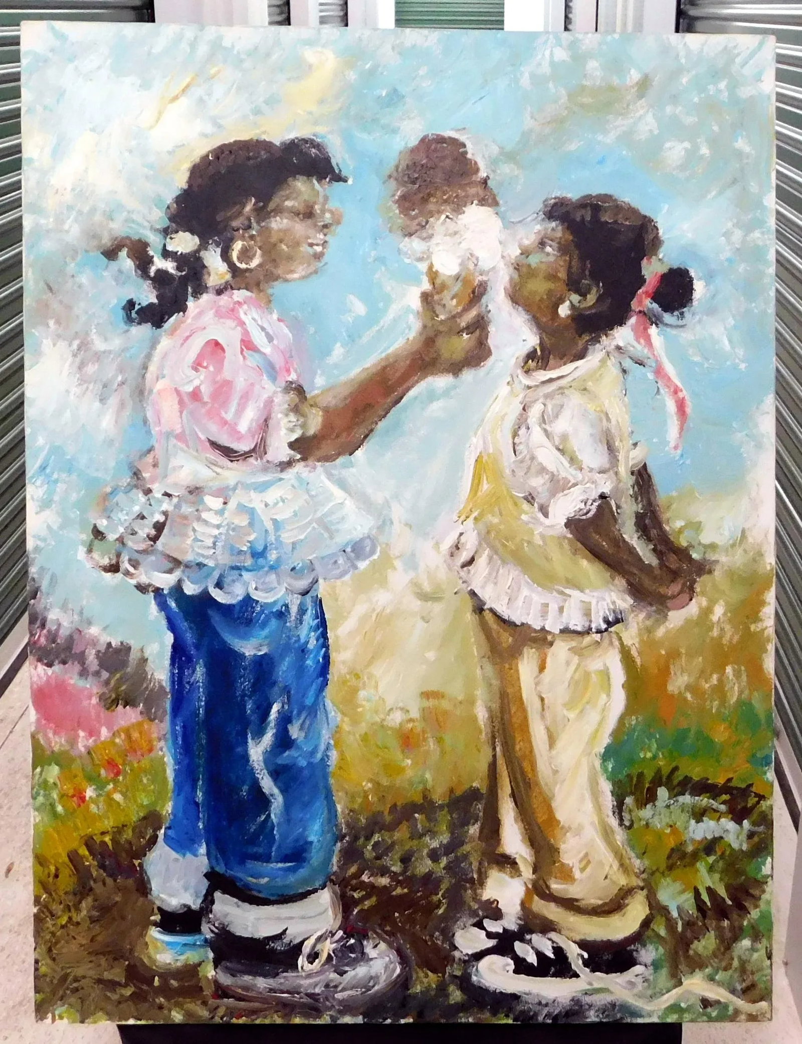 1990s Vintage Andrew Turner "Double Dip'" Oil Painting - 7