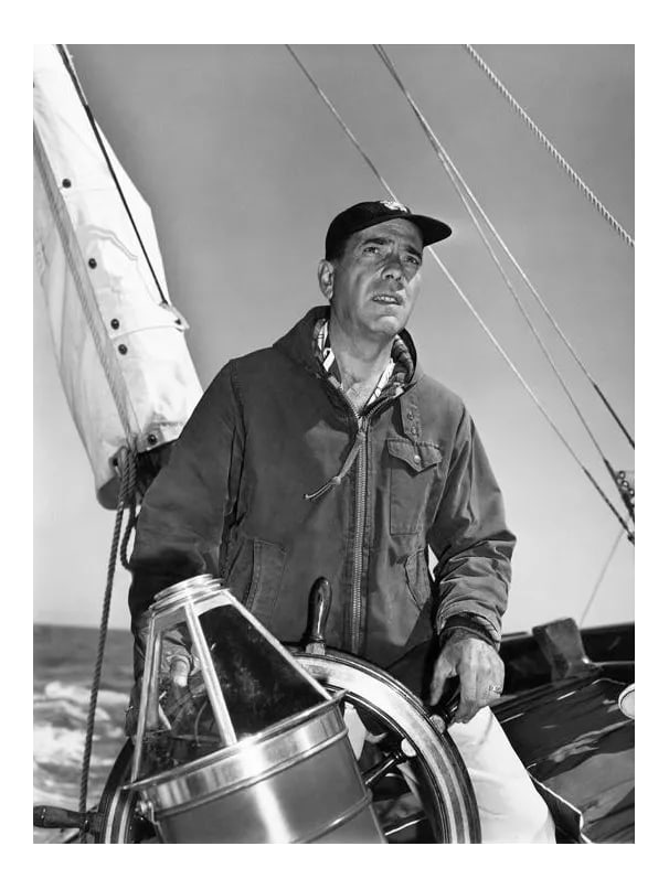 Humphrey Bogart at the Helm 1952, Photo by Sid Avery (1 of 5)