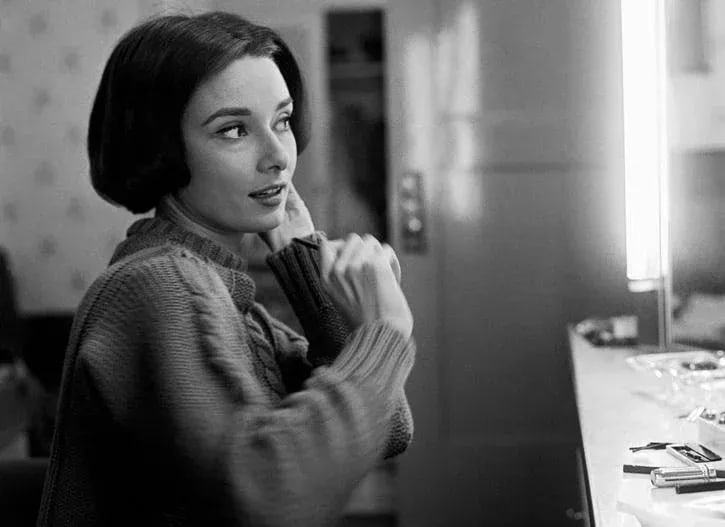 Audrey Hepburn at Her Dressing Room Mirror 1957 Photograph - 4