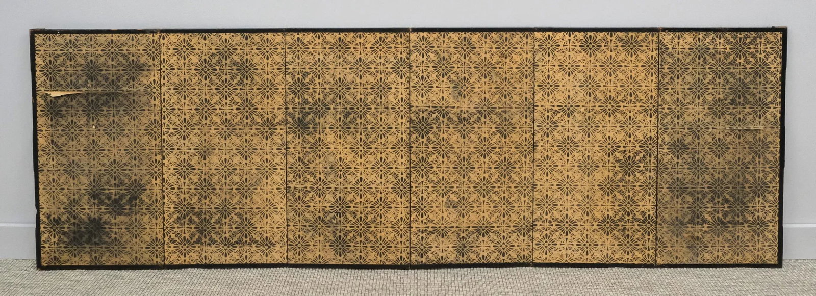 Meiji Early 20th Century Japanese Six Panel Folding Screen Byobu Gold Immortal Poets Calligraphy Poe - 10