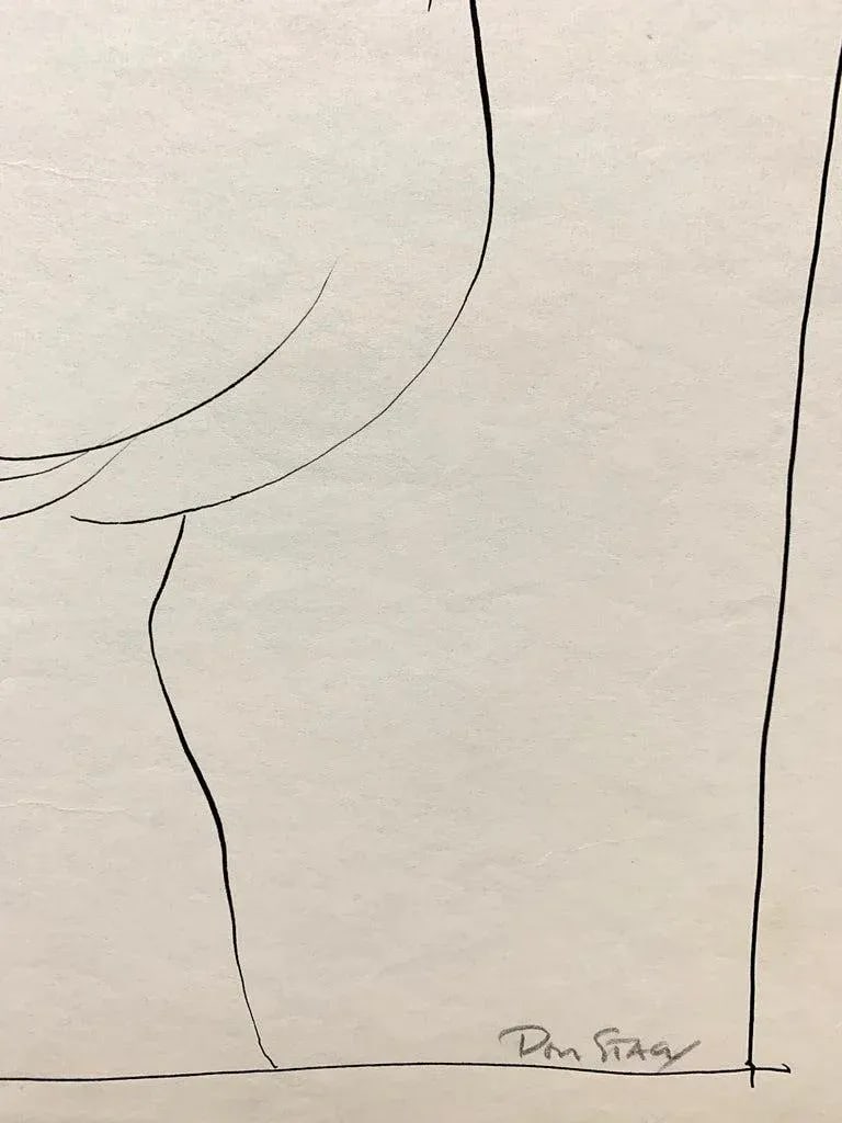 1950s "Star Ear" Mid Century Figurative Ink Line Drawing University of Paris - 4