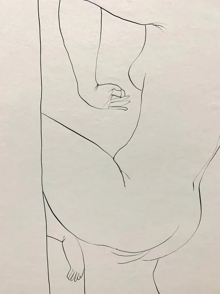 1950s "Star Ear" Mid Century Figurative Ink Line Drawing University of Paris - 5