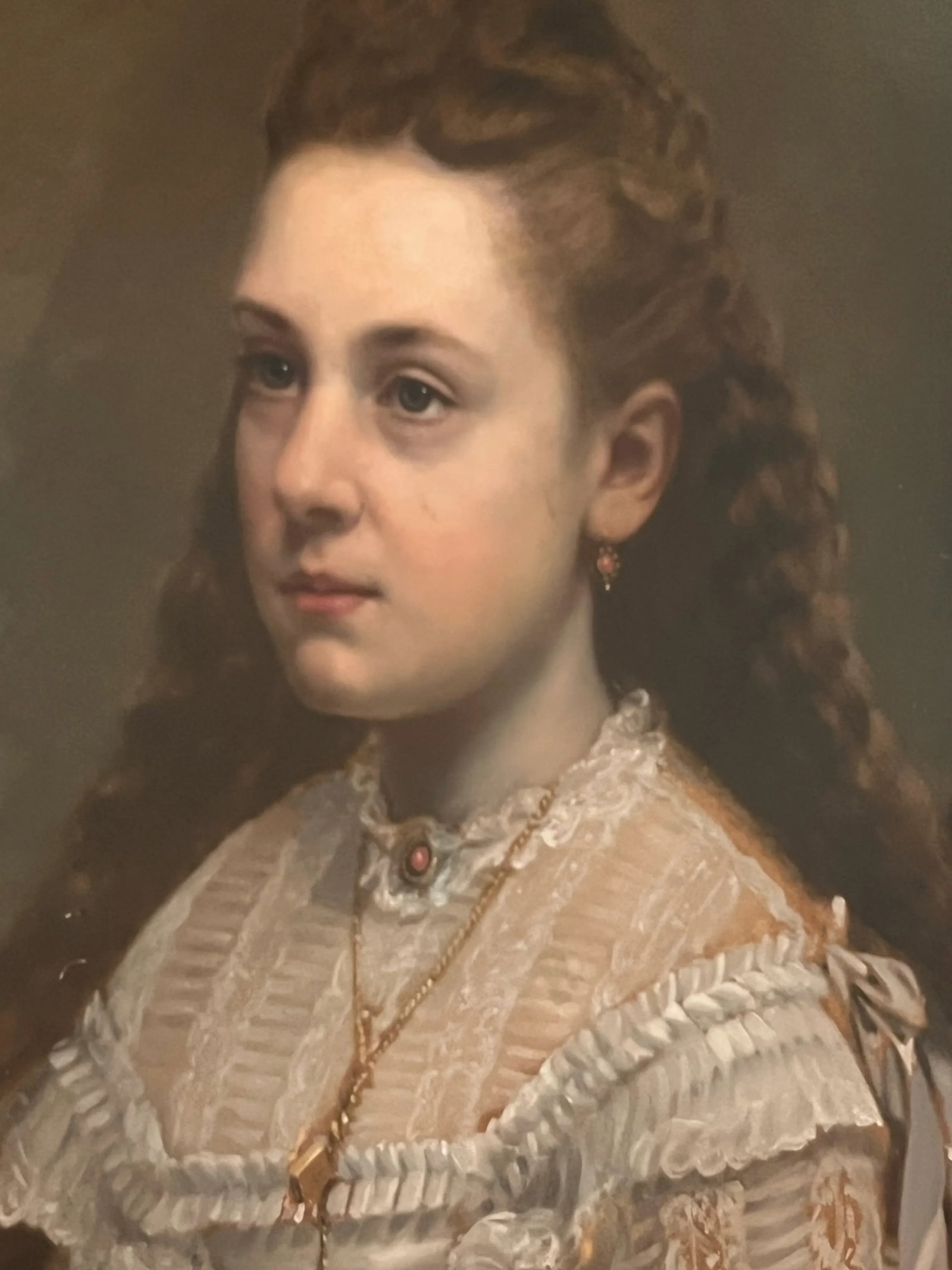 Mid 1800s Oversized Portrait Painting of Nantucket Sea Captain's Jared Coffin's Children, Framed - 12