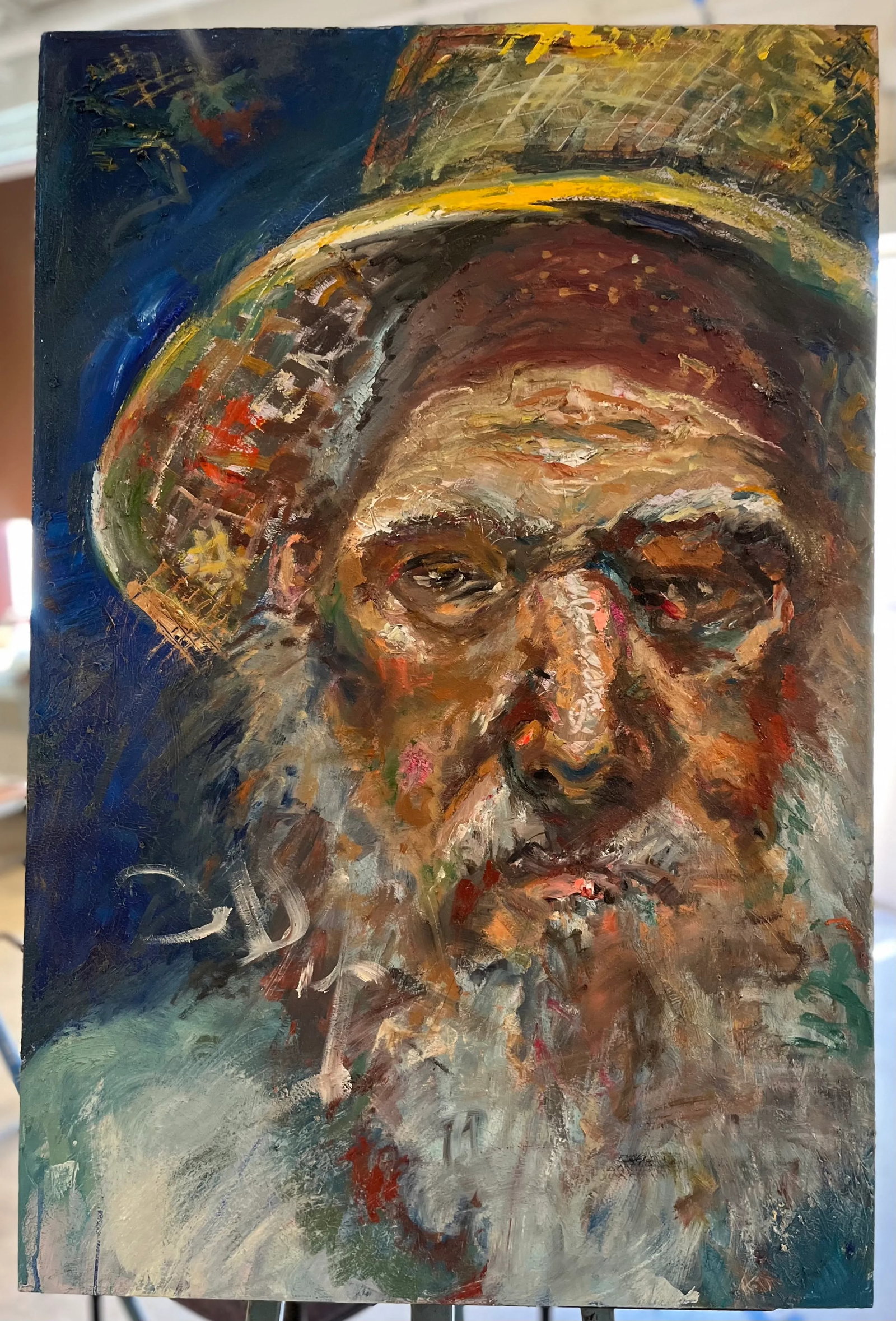 'The Old Man and the Sea', Portrait Oil Painting, by Van Ness - 3