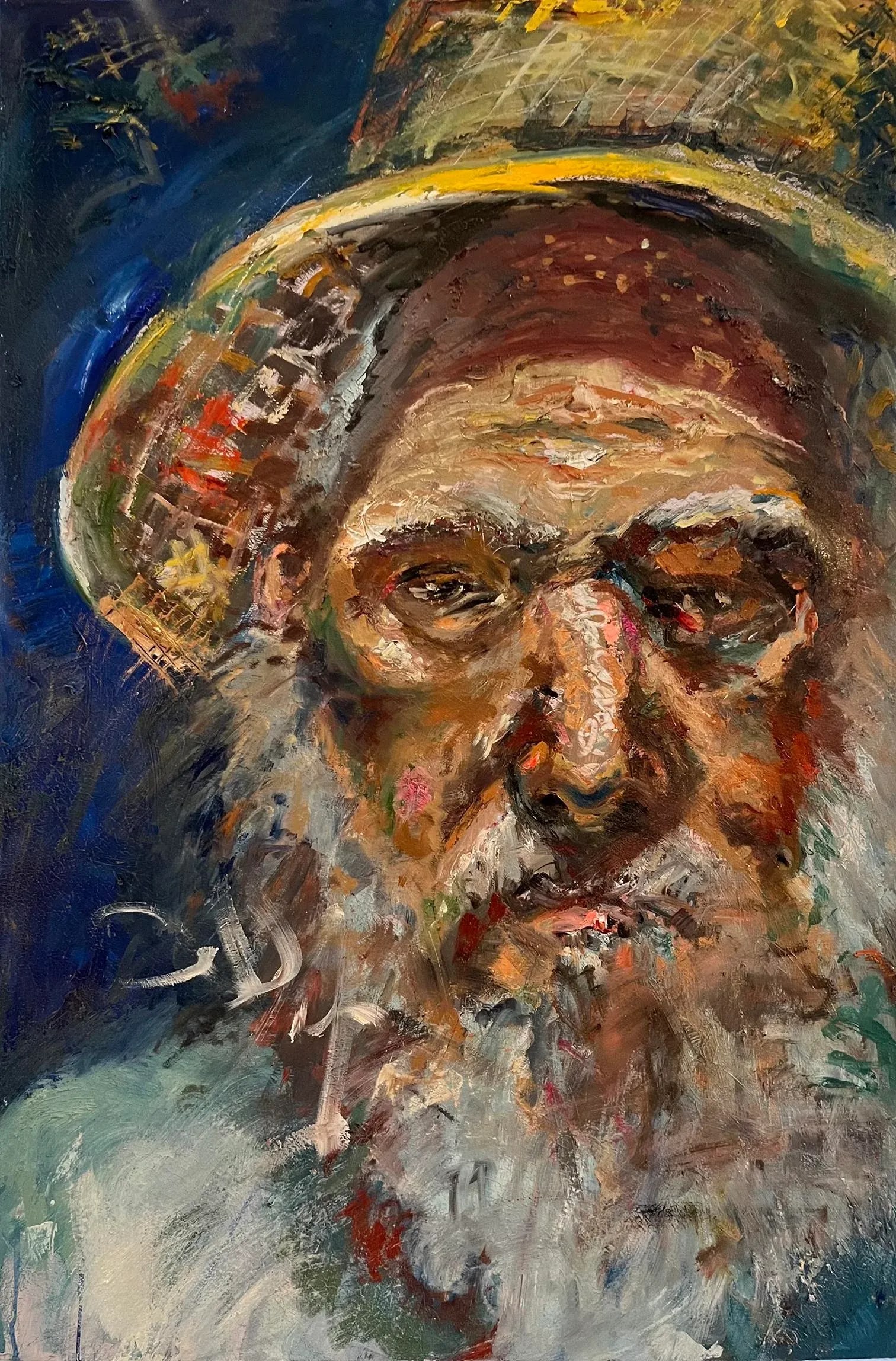 'The Old Man and the Sea', Portrait Oil Painting, by Van Ness - 6