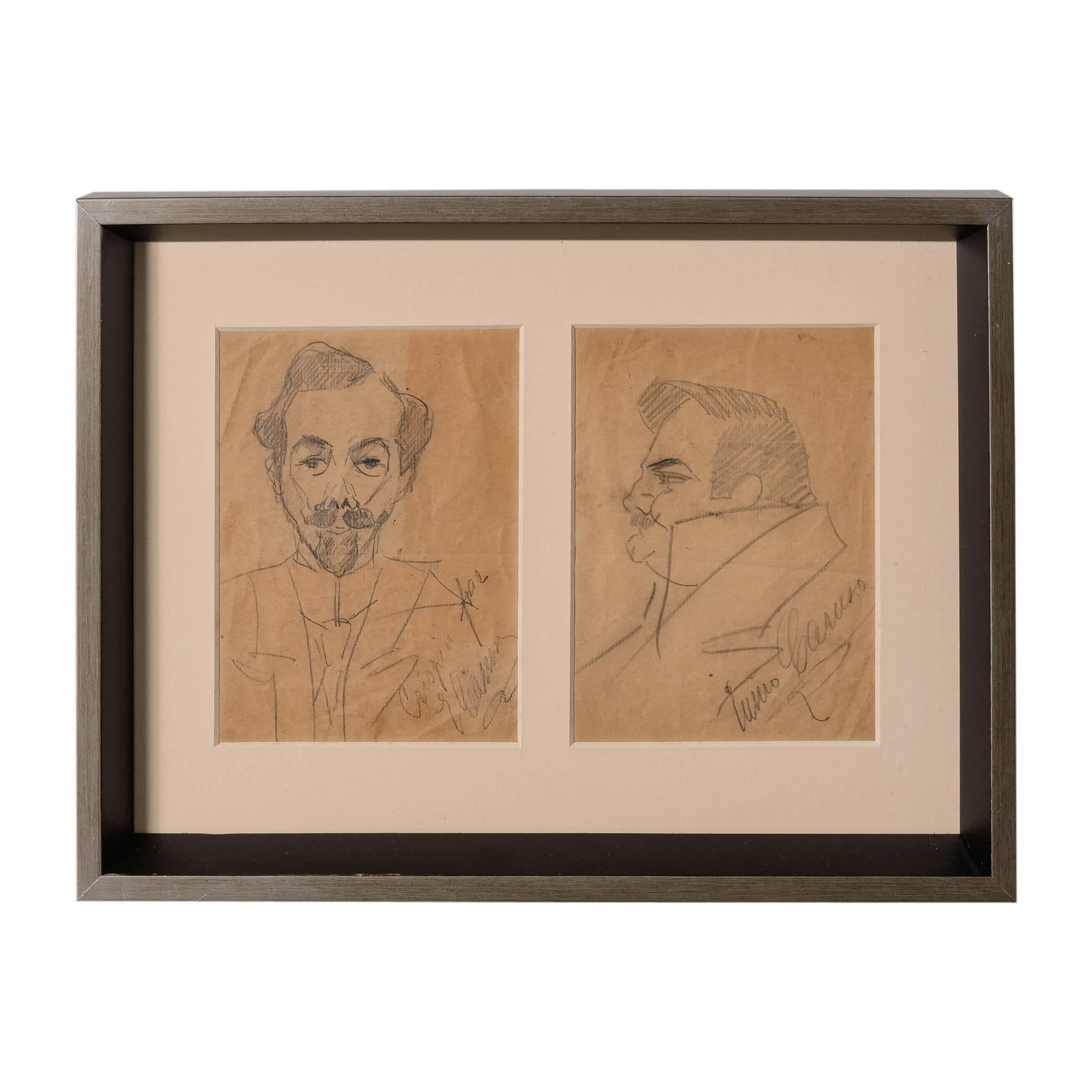 Signed Pencil Sketches by Enrico Caruso - 10