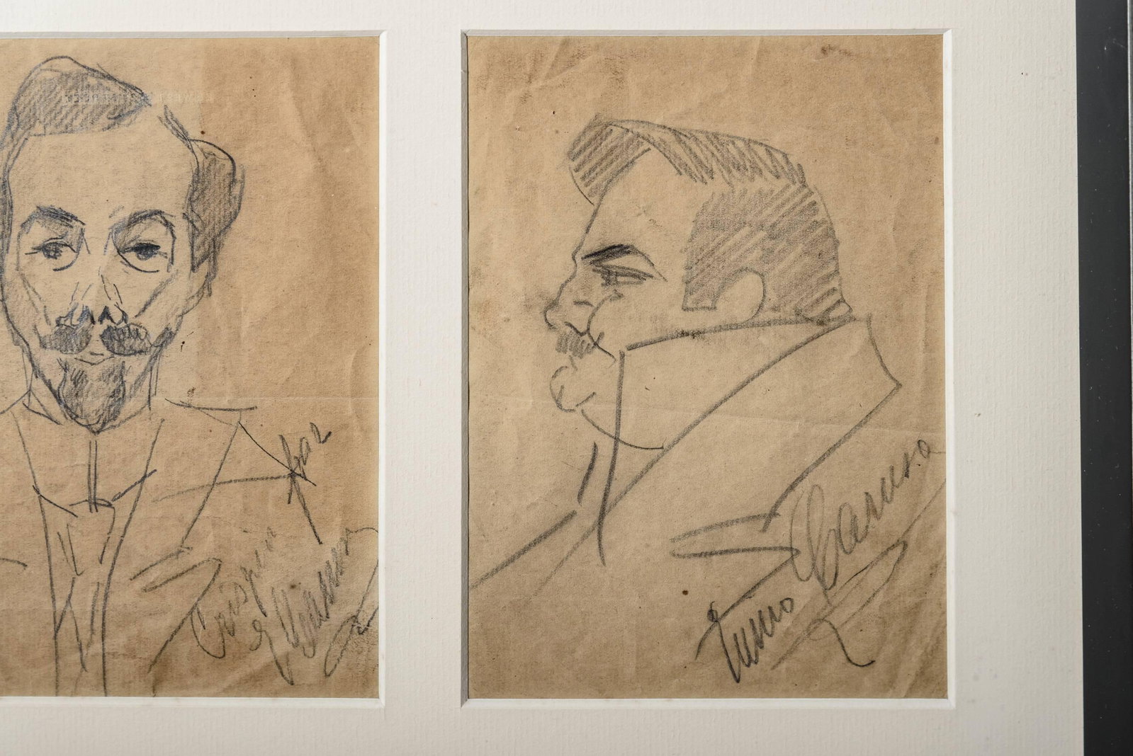 Signed Pencil Sketches by Enrico Caruso - 7