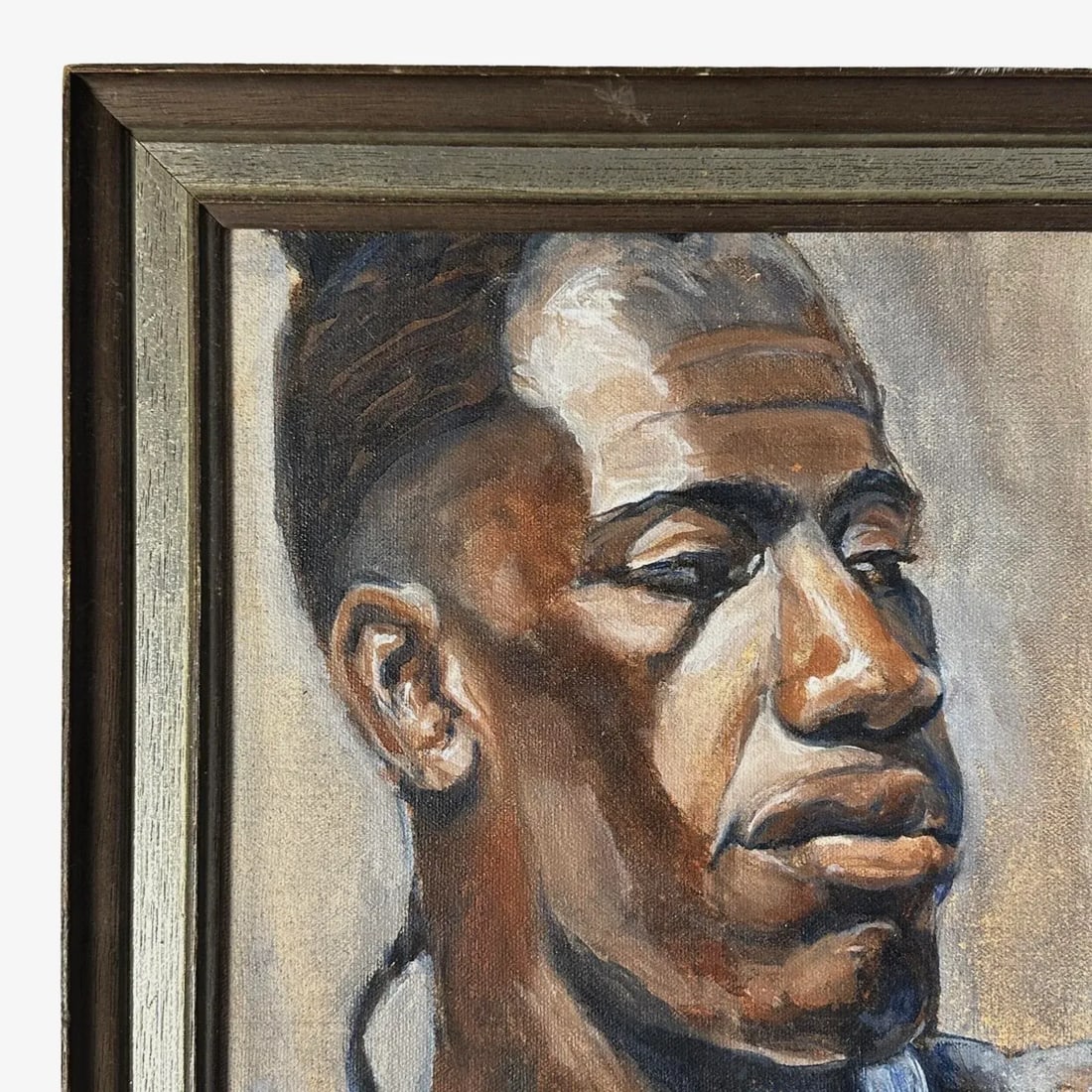 Vintage Expressionist Portrait of Black Man by William Wendt, Signed (Oil on Canvas) - 2