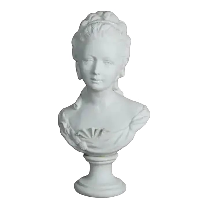 Late 19th Century French Louis XV Sevres Parian Ware Sculpture Bust of Marie Antoinett Signed L. Bad: Offering an antique Sevres French Louis XV Parian ware bisque porcelain sculpture bust of Marie Antoinette, signed L. Badessi. Circa 1880. Nicely detailed, Sevres blue mark on reverse. A perfect