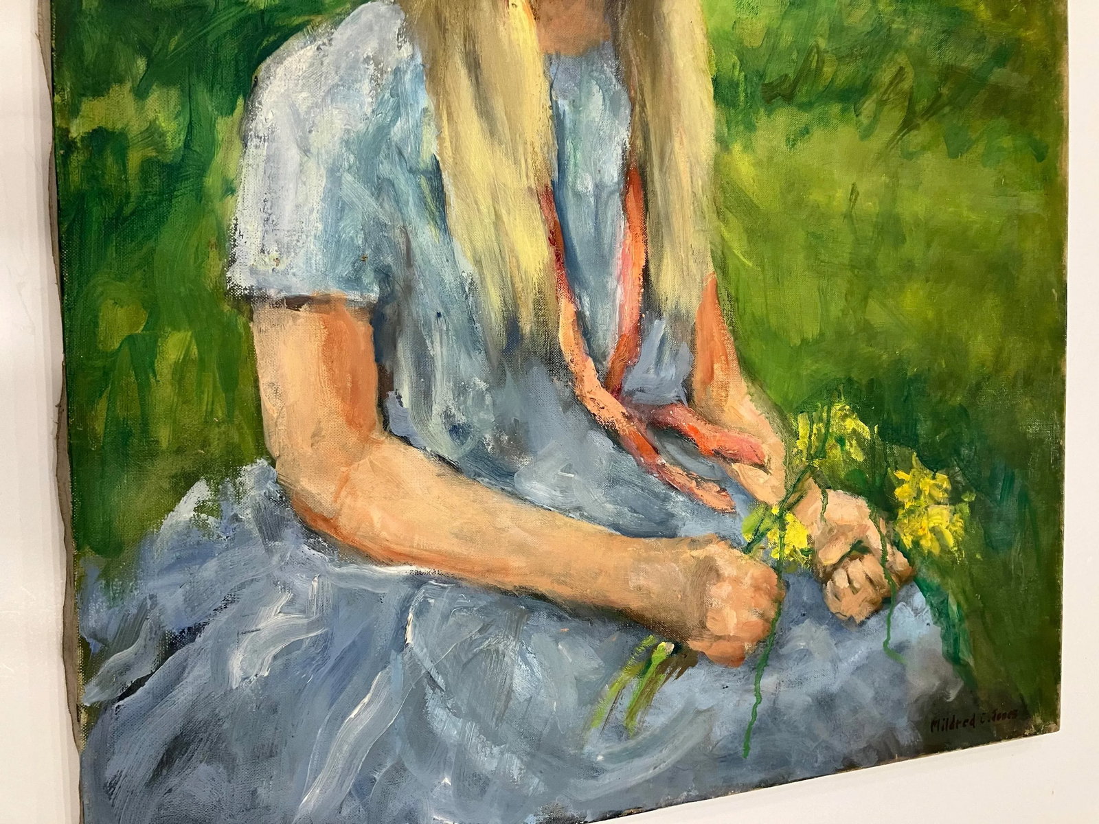 1980s "Portrait of Daisy" Original Oil Painting by Mildred C. Jones - 2
