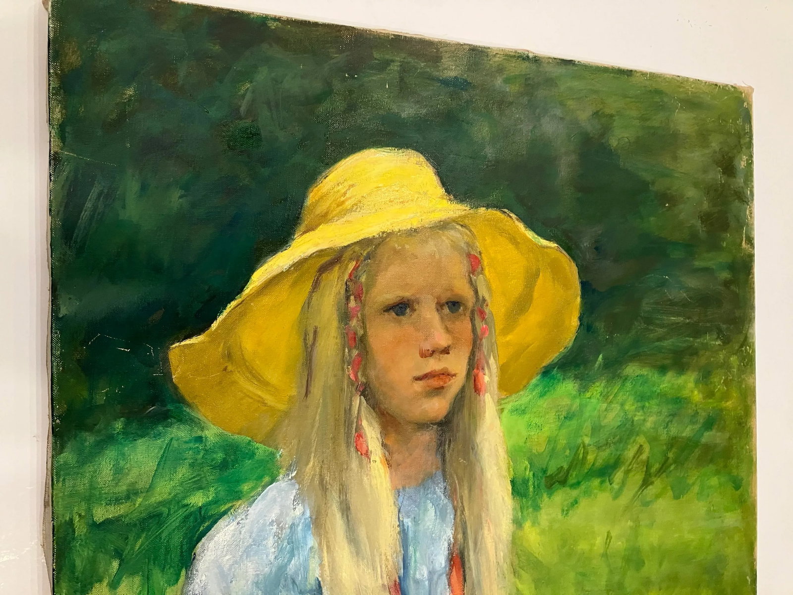1980s "Portrait of Daisy" Original Oil Painting by Mildred C. Jones - 3