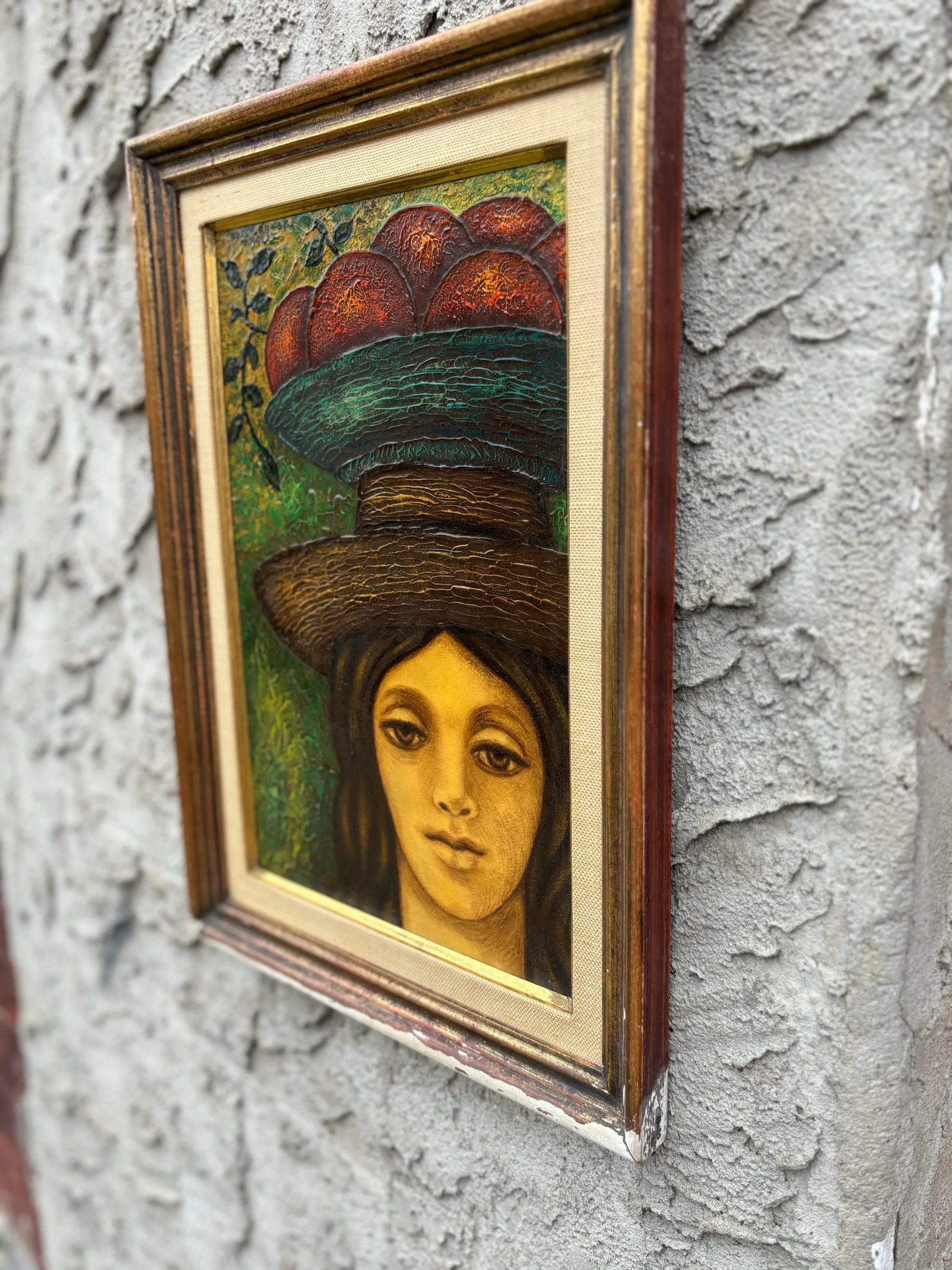 Edelmira Marquez 1964 Oil on Board Painting of a Young Woman, Framed - 5