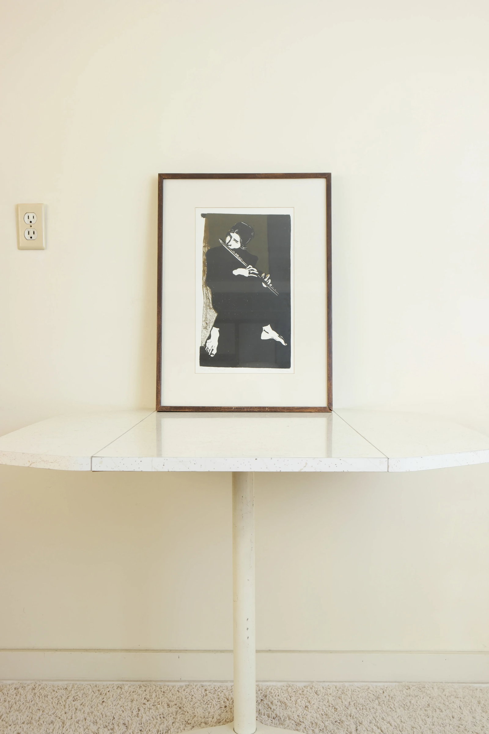 1970s Vintage Genevra Sloan "The Flutist" B&W Fine Art Print - 2