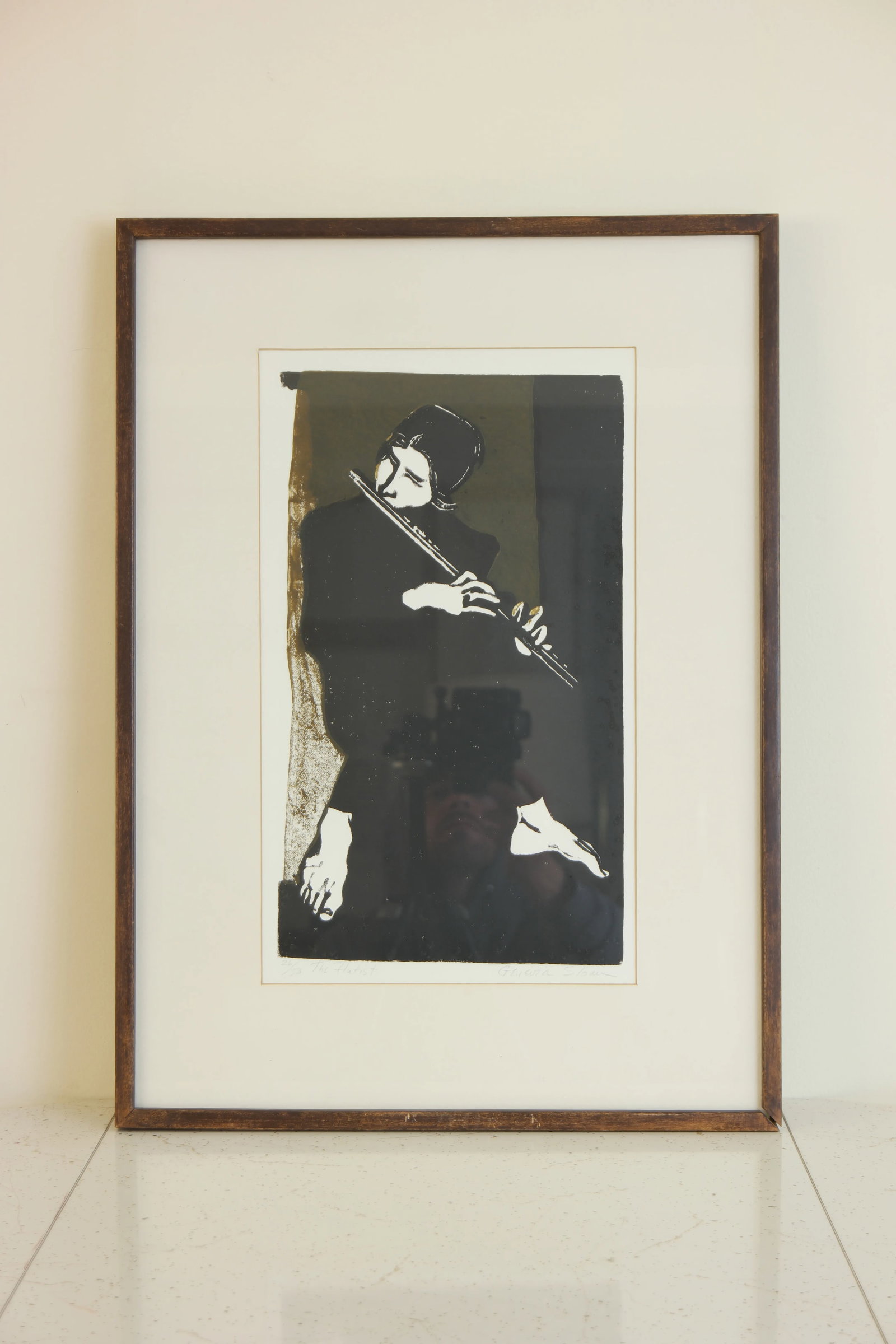 1970s Vintage Genevra Sloan "The Flutist" B&W Fine Art Print - 4