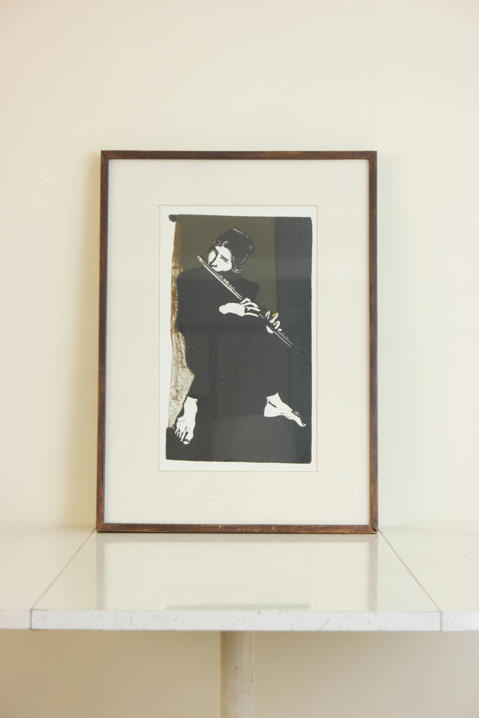1970s Vintage Genevra Sloan "The Flutist" B&W Fine Art Print - 6