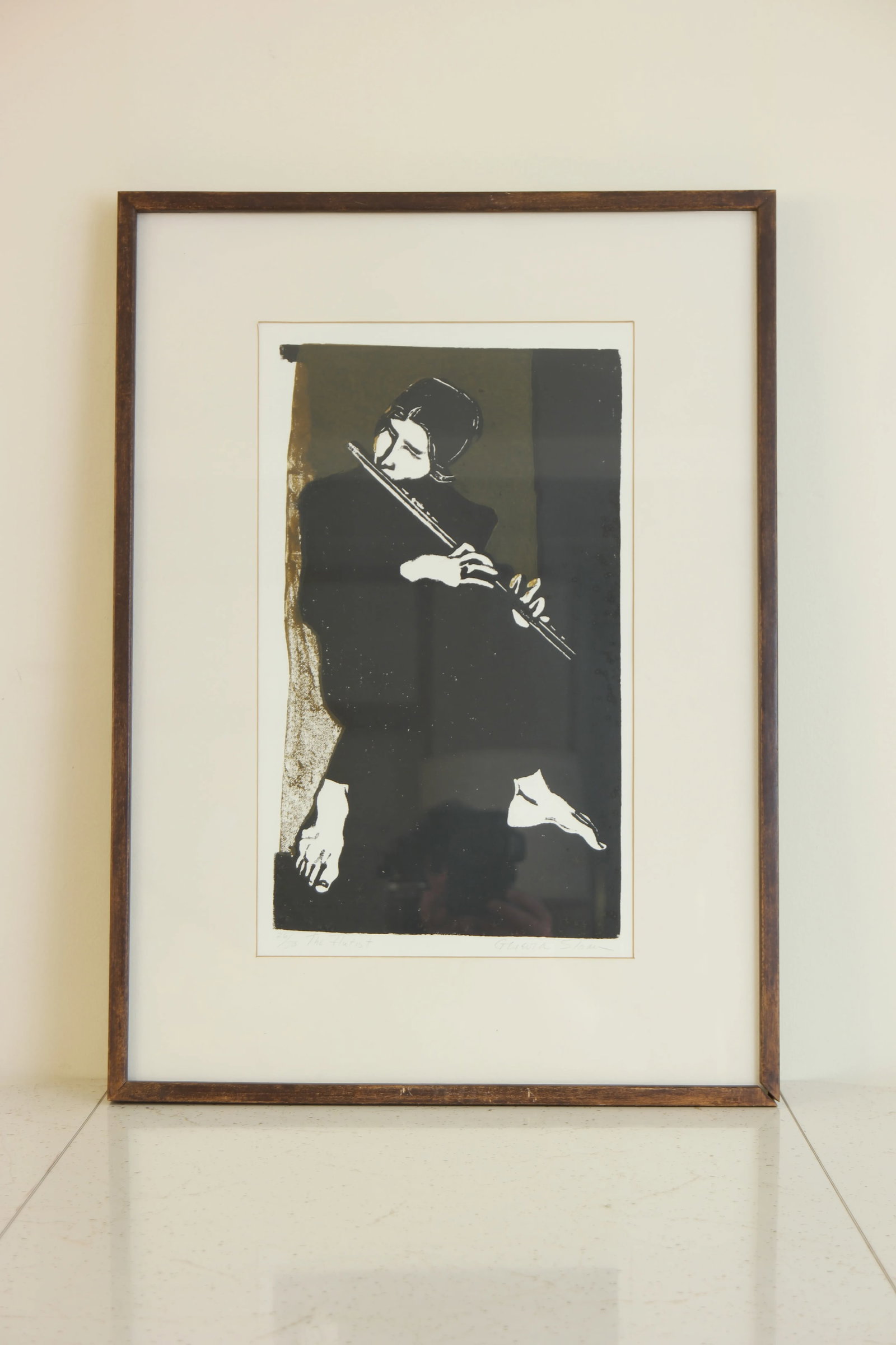 1970s Vintage Genevra Sloan "The Flutist" B&W Fine Art Print - 7