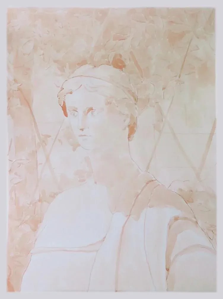 "Shade of the Grapevine" Contemporary Large Roman Portrait by Michelle Farro - 11