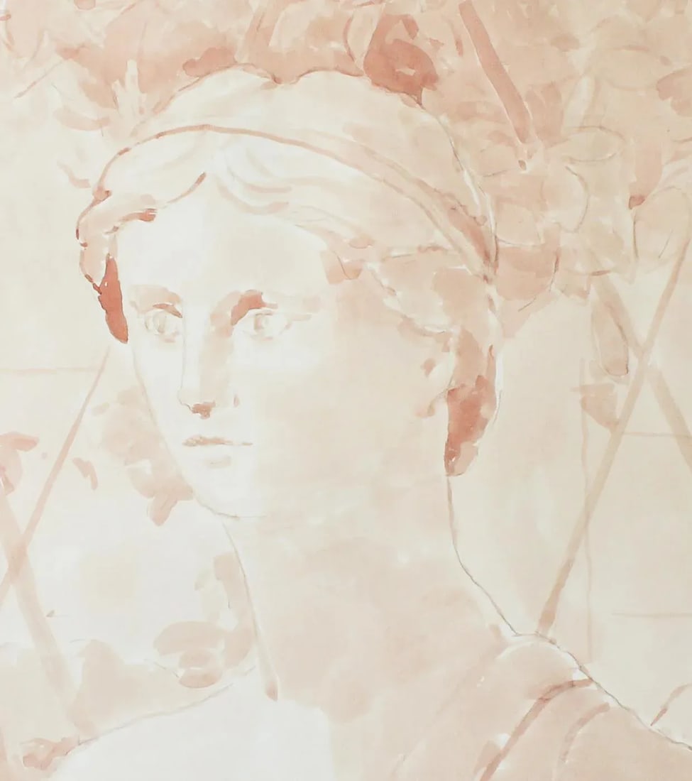 "Shade of the Grapevine" Contemporary Large Roman Portrait by Michelle Farro - 4