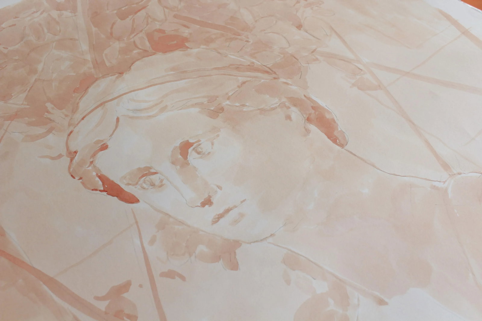 "Shade of the Grapevine" Contemporary Large Roman Portrait by Michelle Farro - 7