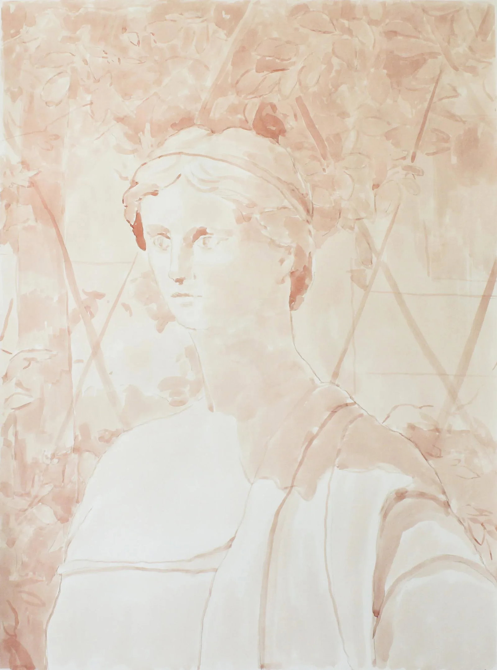 "Shade of the Grapevine" Contemporary Large Roman Portrait by Michelle Farro - 9