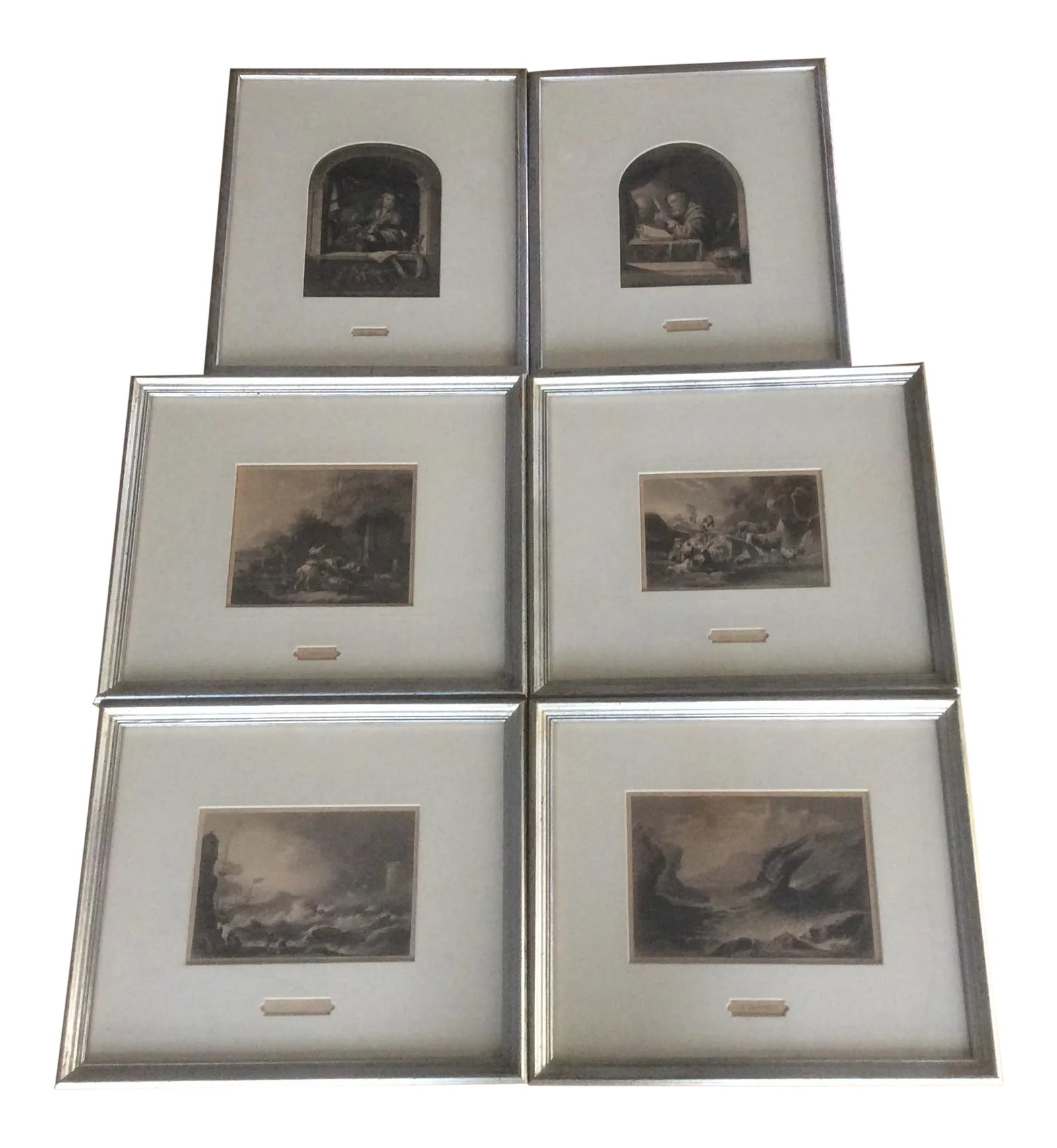 1920s Antique Nature Scene Framed Engravings - Set of 6: This wonderful set of engravings have huge appeal with their neutral color scheme and interesting subject matter. As indicated on the back of each, they once belonged to the famous "Poet of
