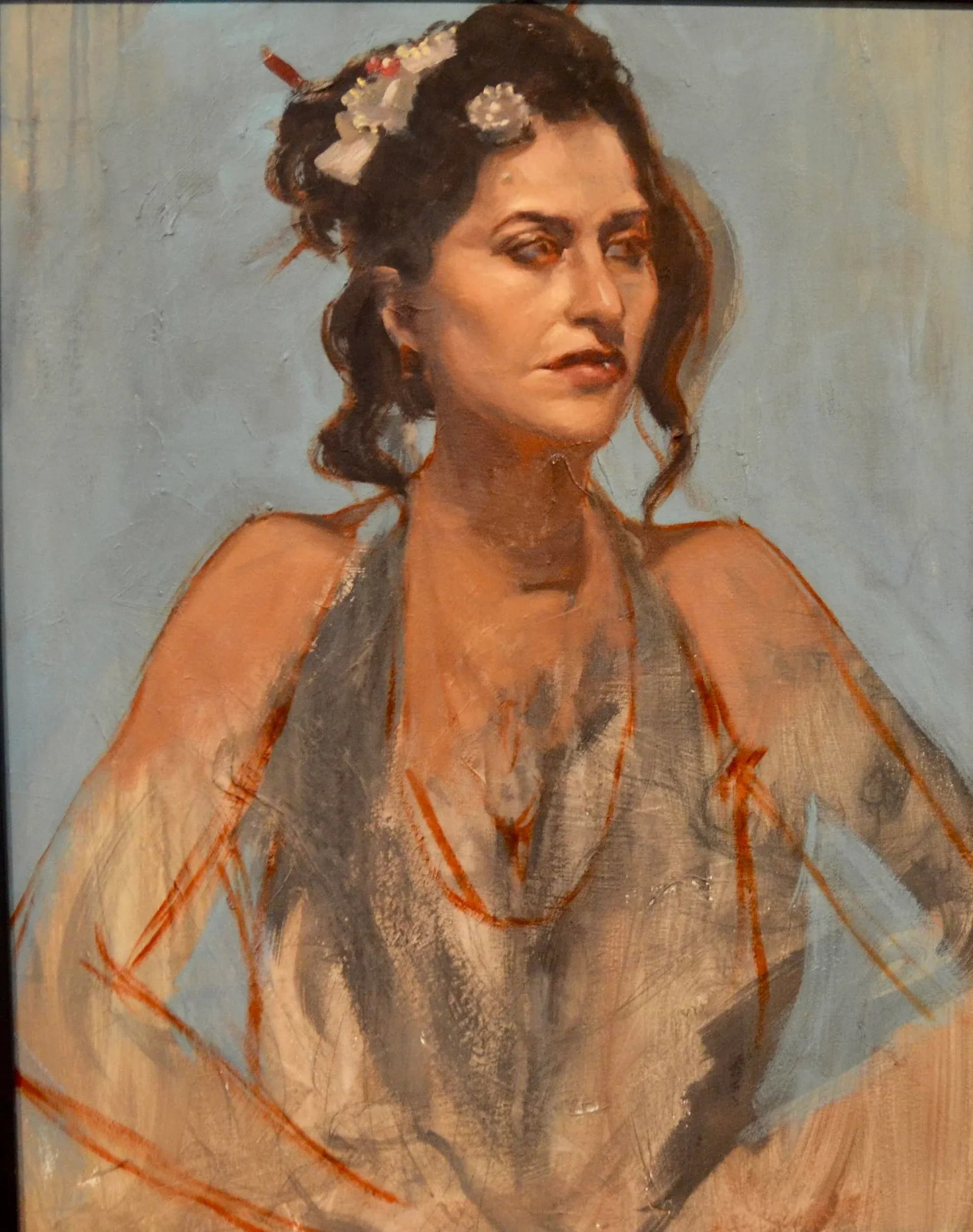 Late 20th Century Portrait Painting of a Girl, Framed - 2