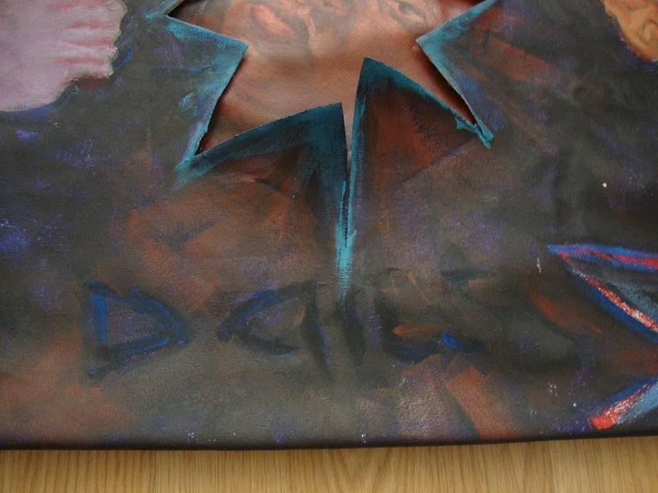Large Abstract Oil on Canvas Backdrop Painting, Unframed - 6