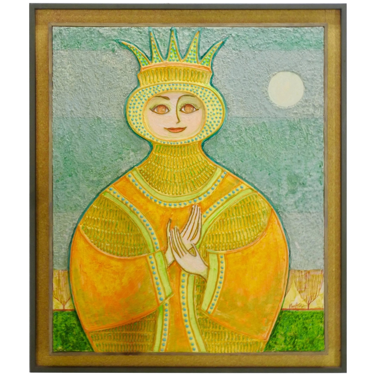 Mid-Century Signed 3d Painting of a Queen by John Nartker - 10