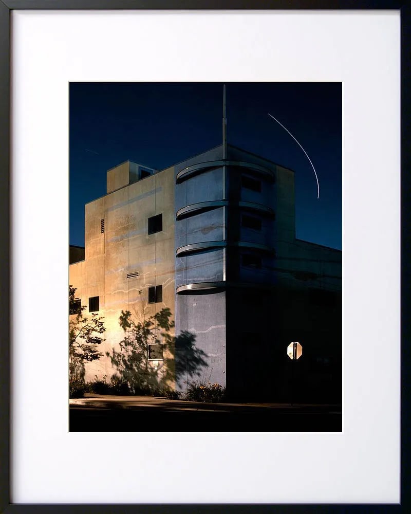 Contemporary Night Photograph "Banded Building" by John Vias - 2