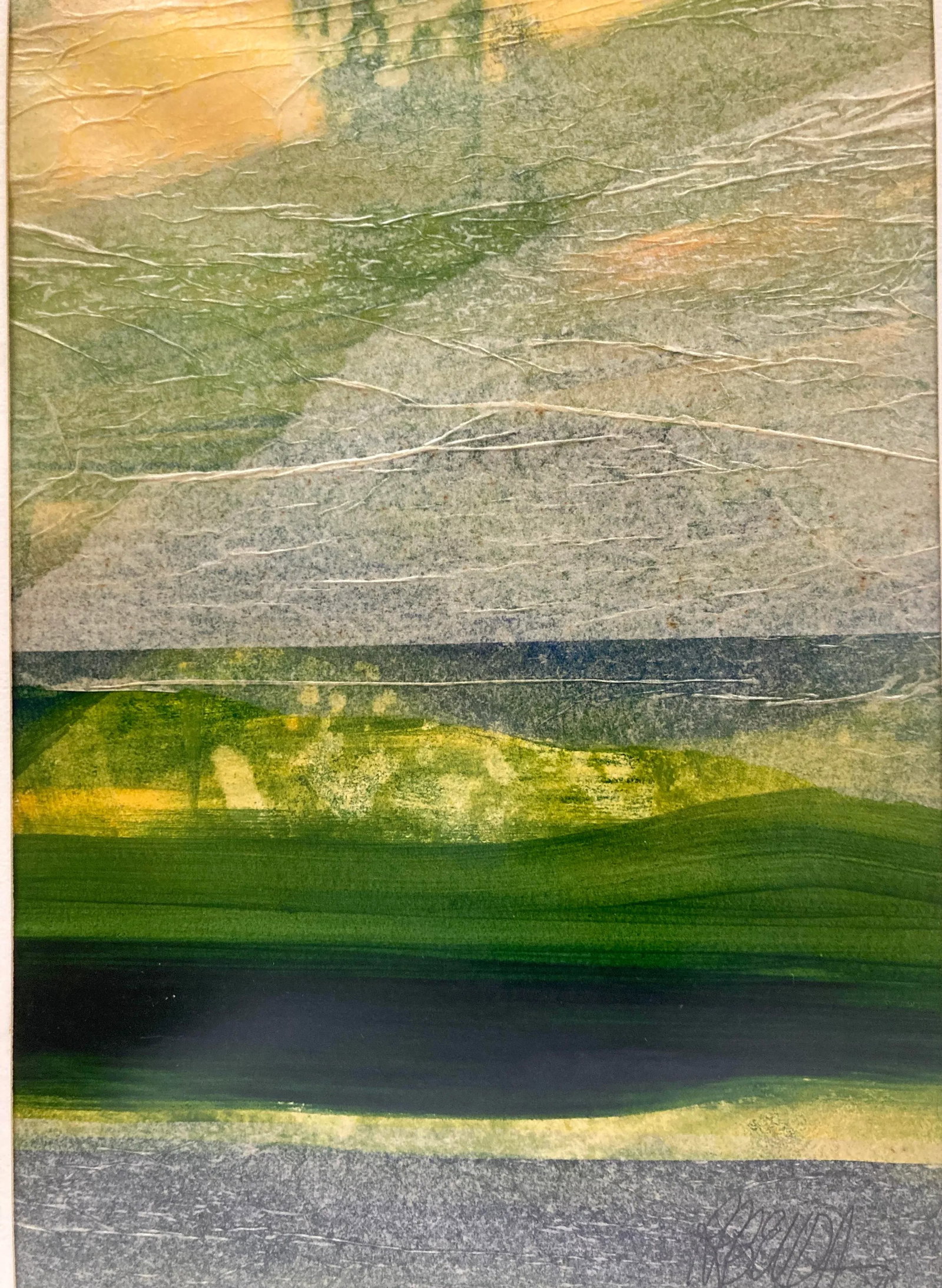 1970s Richard Russell Benda Mixed Media Landscape Painting, Framed - 3