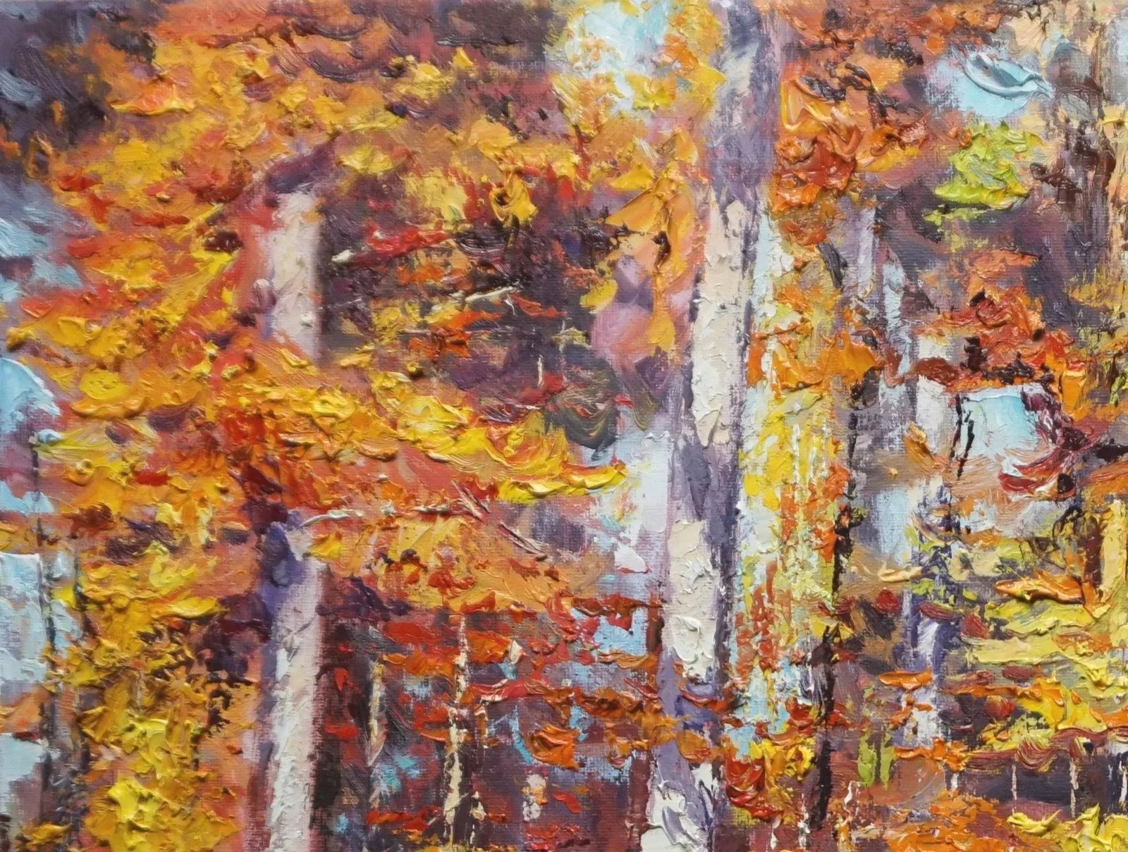 Original Oil Landscape Painting of Fall Woods - 2