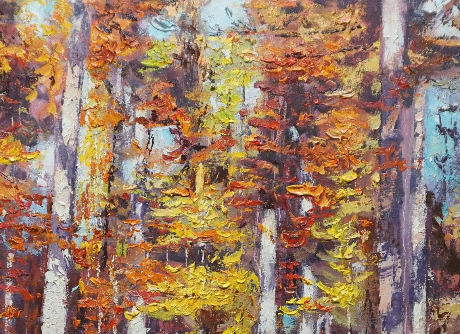 Original Oil Landscape Painting of Fall Woods - 3