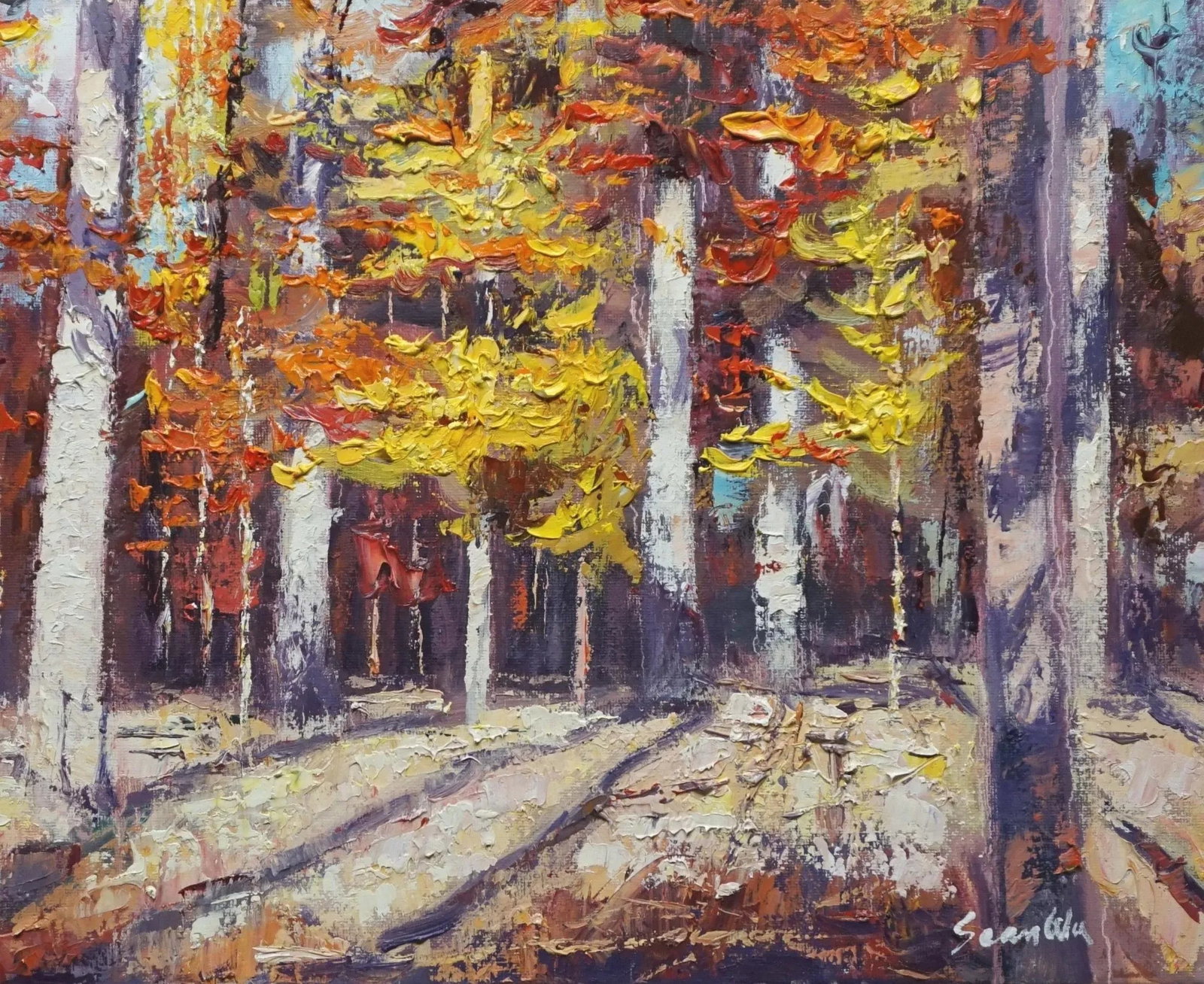 Original Oil Landscape Painting of Fall Woods - 4