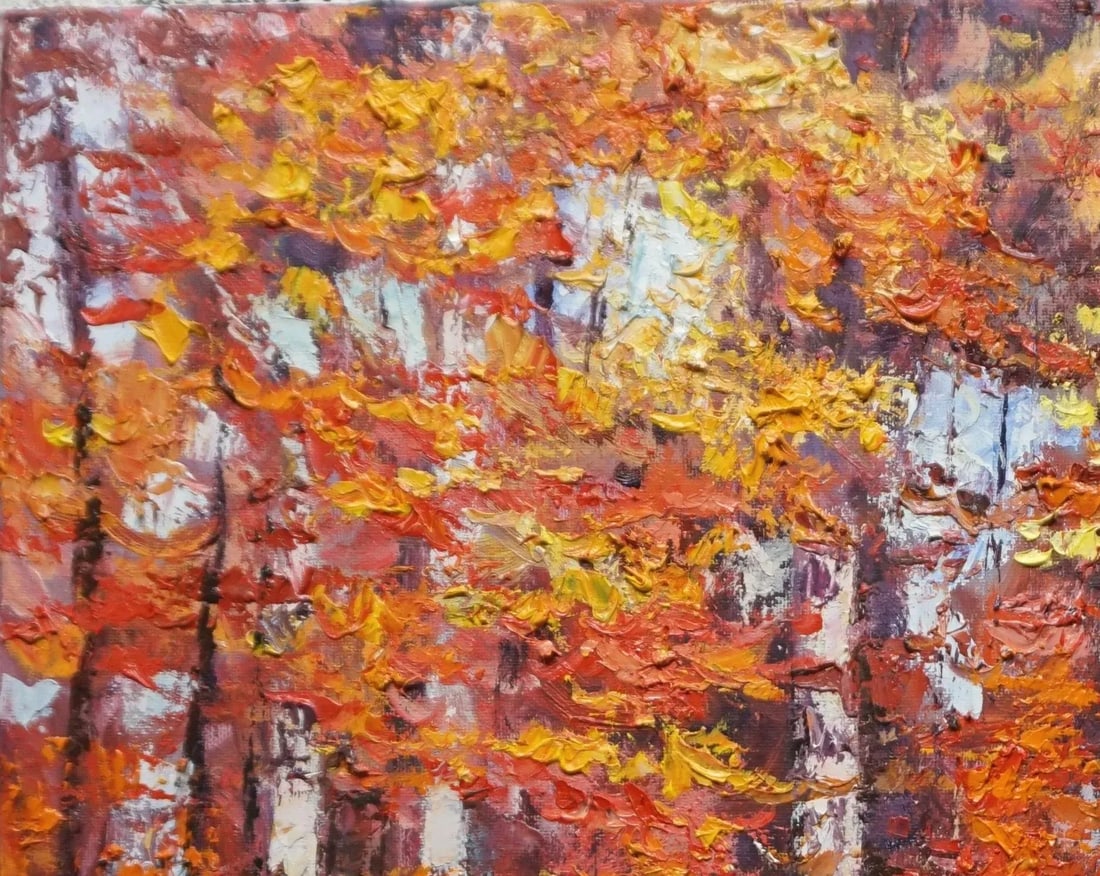 Original Oil Landscape Painting of Fall Woods - 2