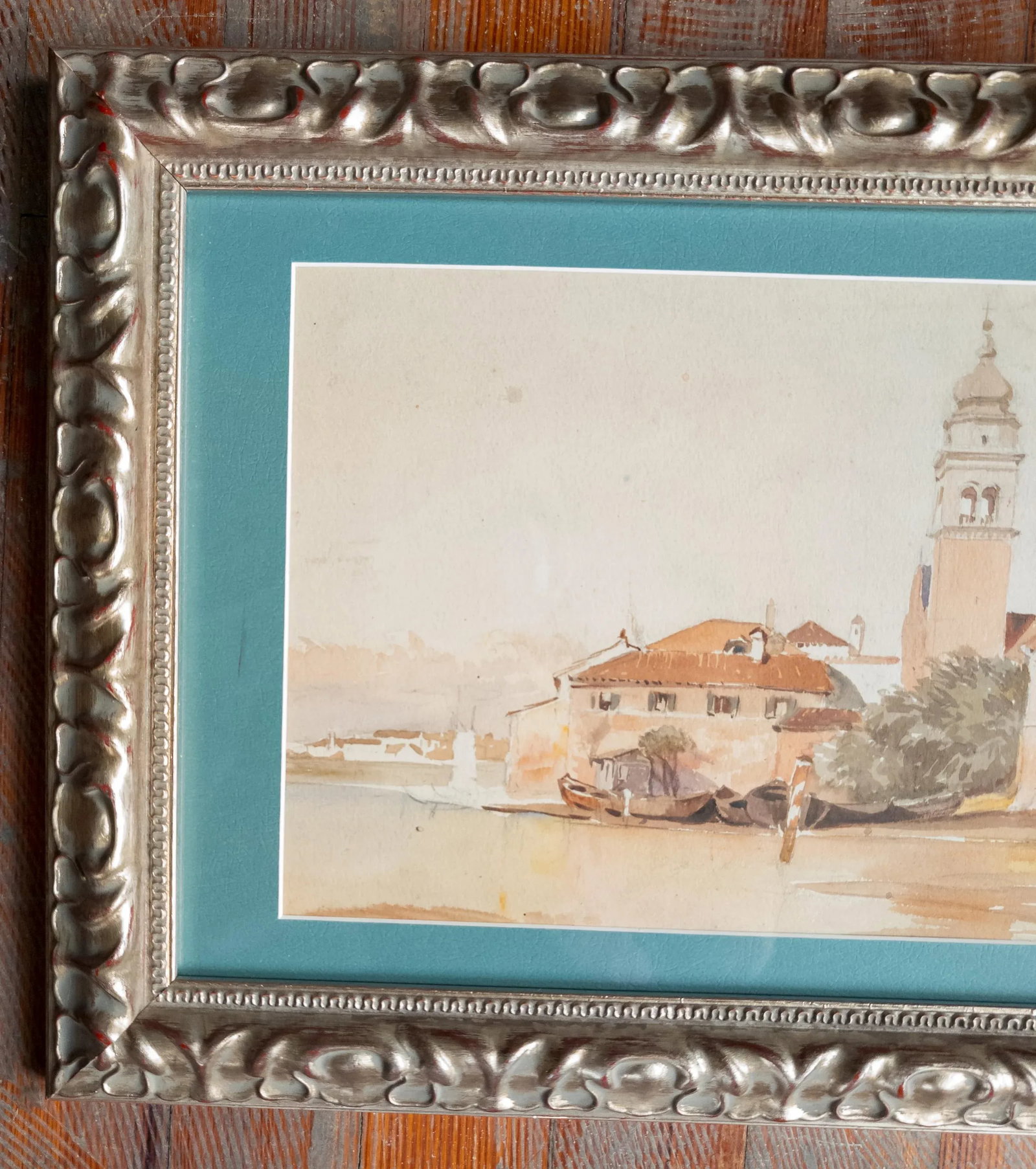 19th or 20th Century Italian Watercolor Painting of a Seaside Village, Unsigned - 2