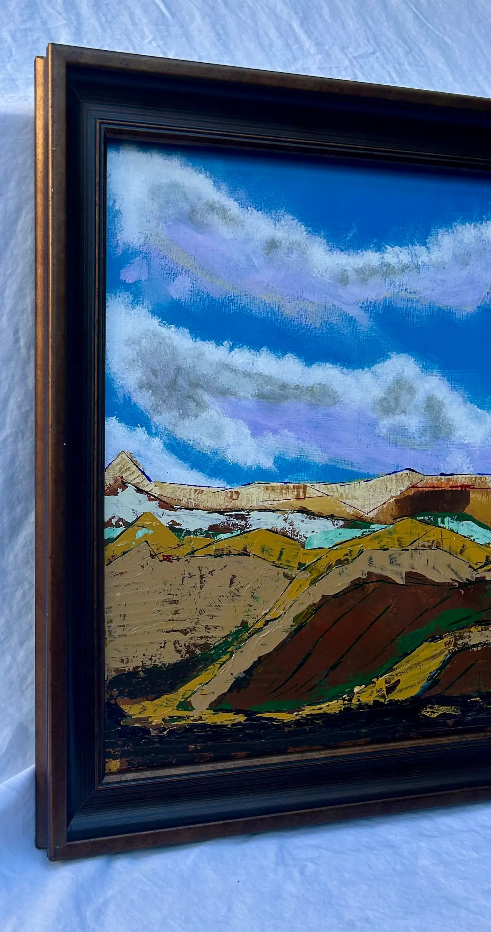 Original Abstract Western Landscape Acrylic on Board, Framed - 3
