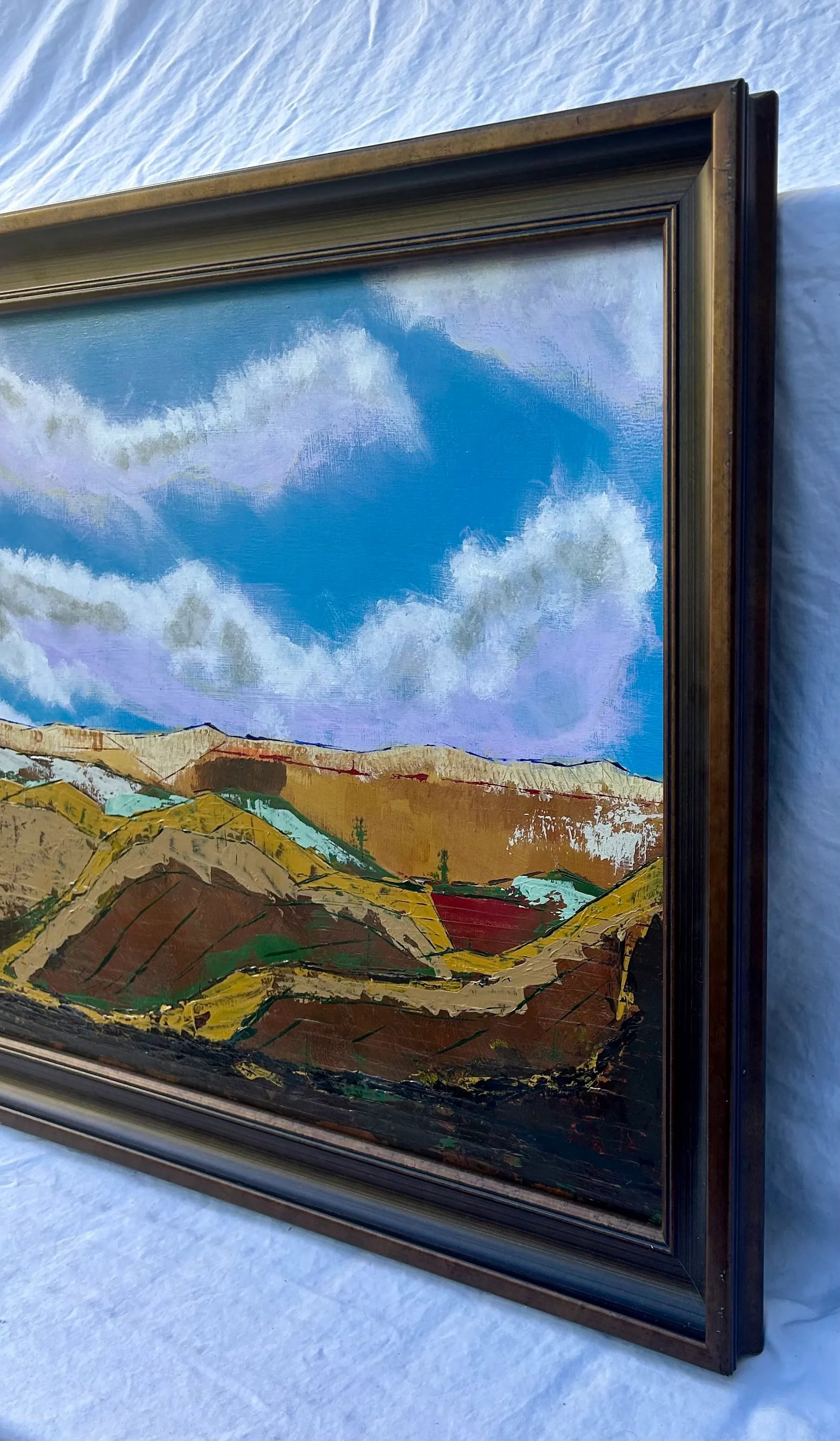 Original Abstract Western Landscape Acrylic on Board, Framed - 4