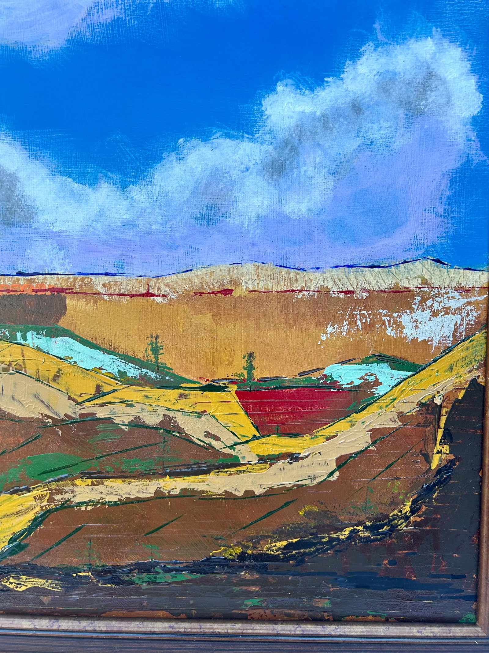 Original Abstract Western Landscape Acrylic on Board, Framed - 7