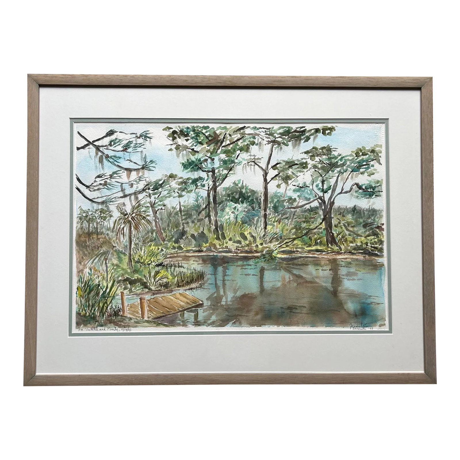 Original Impressionist Watercolor Painting of Sarasota Florida Landscape Signed Feinstein (1 of 9)