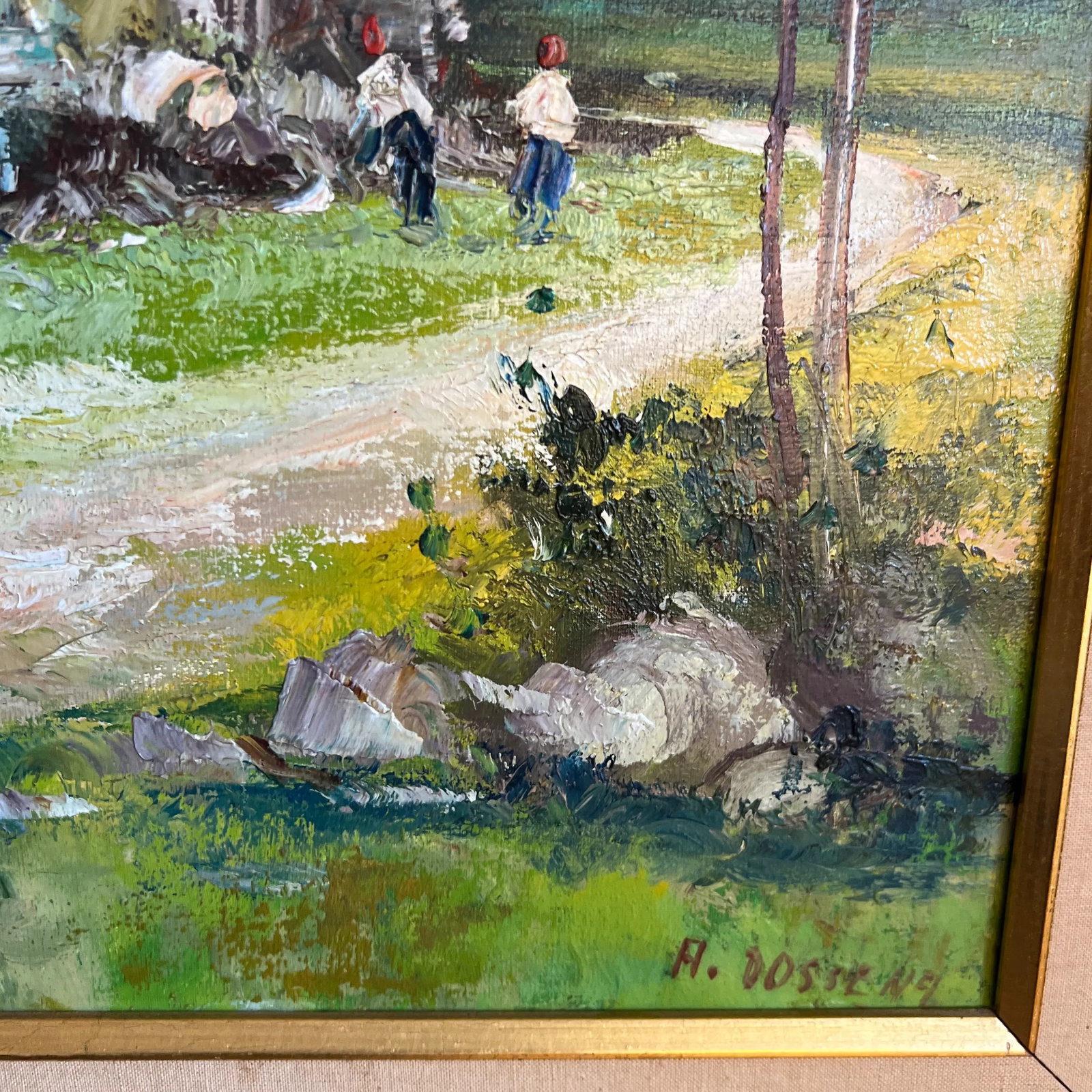 Oil on Canvas Made by Emilio Giuseppe Dossena Signed Framed Mountain Village - 5