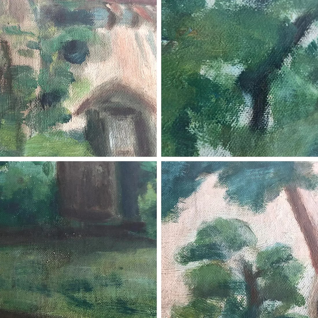 Vintage Impressionist Painting of a House in the Forest, 1960's - 7
