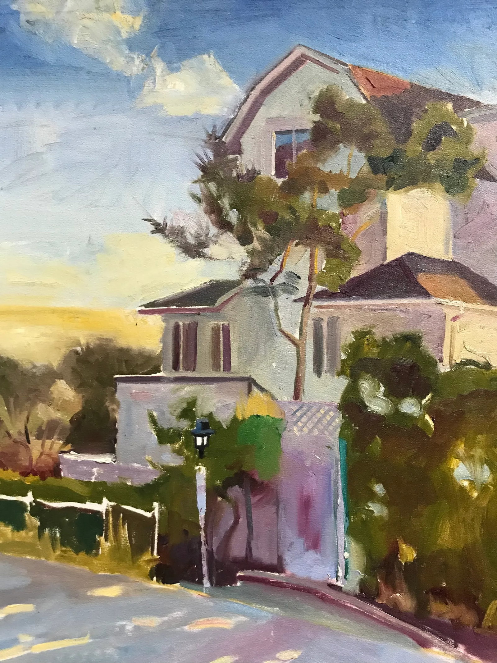 Sun-Dappled House on the Hill Oil Painting - 2