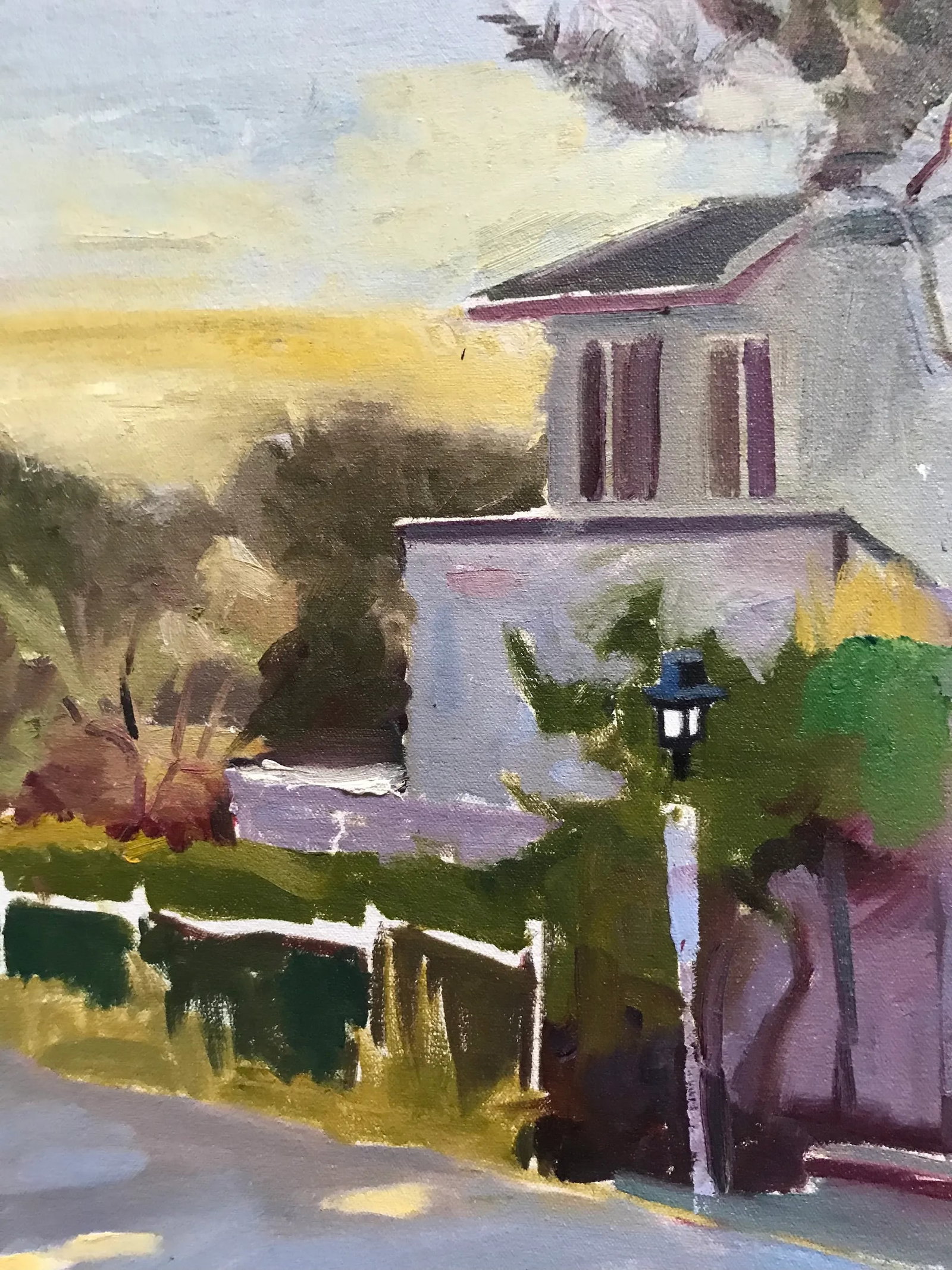 Sun-Dappled House on the Hill Oil Painting - 4