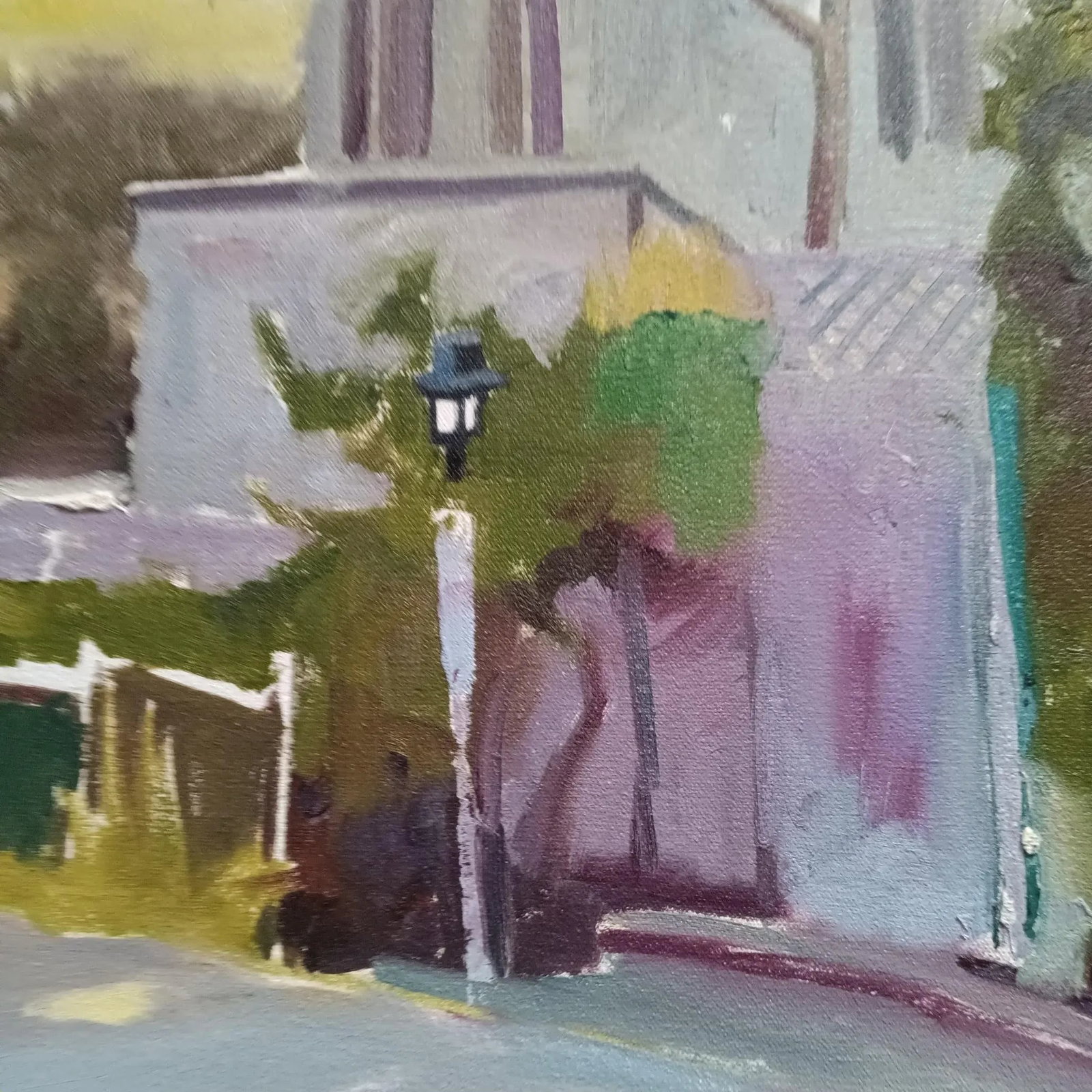 Sun-Dappled House on the Hill Oil Painting - 5