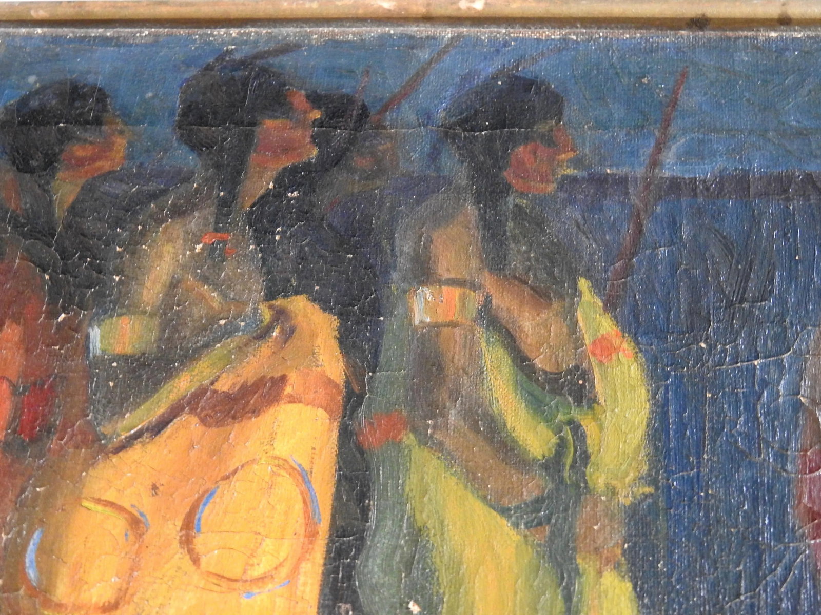Robert Whitmore "Indian Procession" Oil Painting Early 20th Century - 12