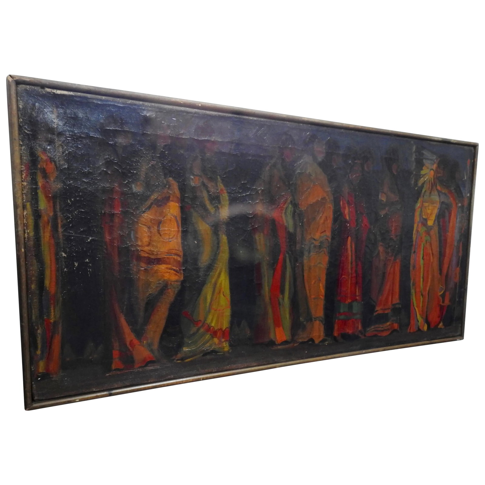 Robert Whitmore "Indian Procession" Oil Painting Early 20th Century (1 of 13)
