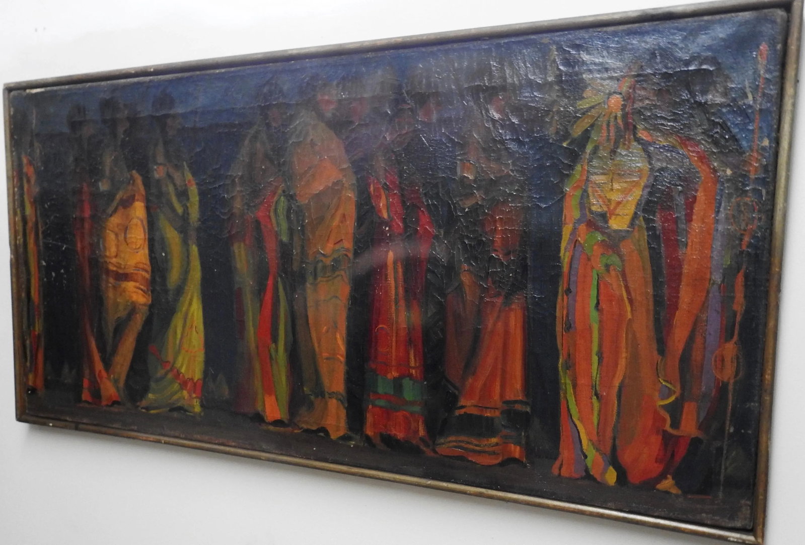 Robert Whitmore "Indian Procession" Oil Painting Early 20th Century - 2