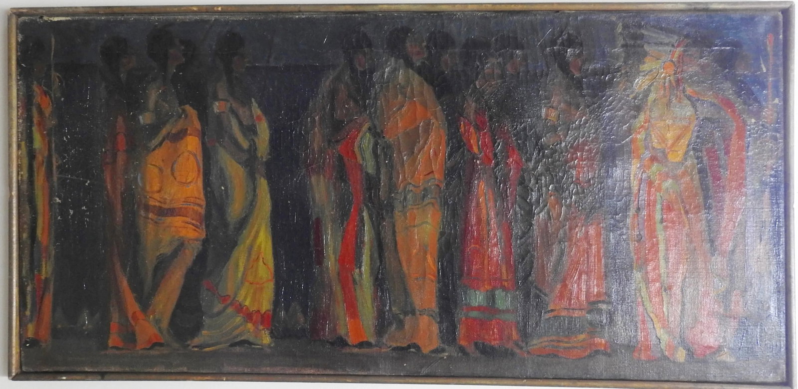 Robert Whitmore "Indian Procession" Oil Painting Early 20th Century - 4