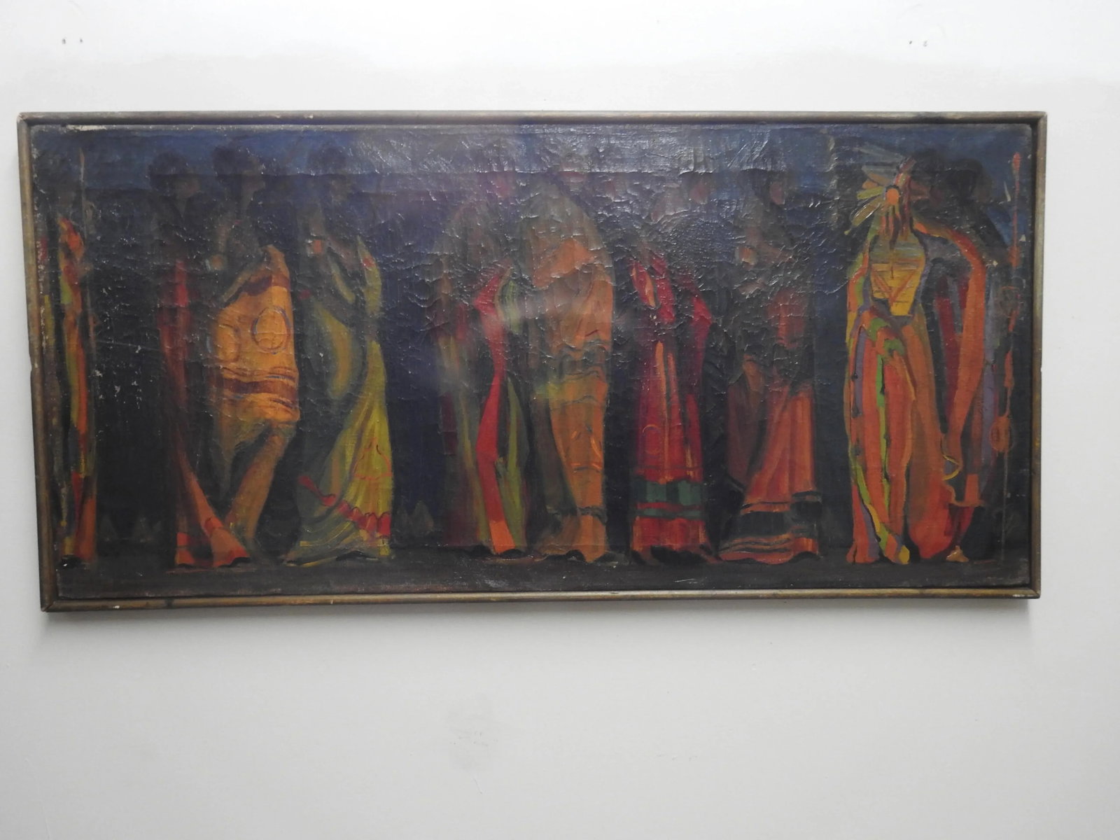 Robert Whitmore "Indian Procession" Oil Painting Early 20th Century - 7