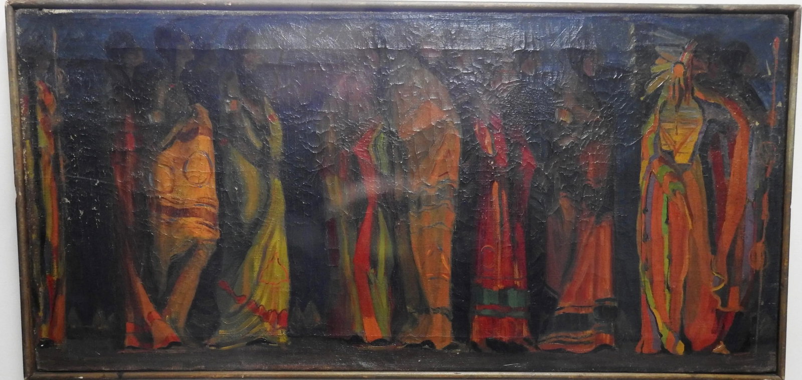 Robert Whitmore "Indian Procession" Oil Painting Early 20th Century - 8
